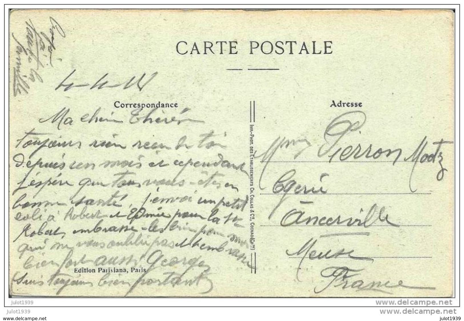 ANCERVILLE ..-- GUERRE 14-18 ..-- SALONIQUE ..--  GRECE ..-- Rue Coundouriotis . 1918 Vers France . Voir Verso . - Bar Le Duc
