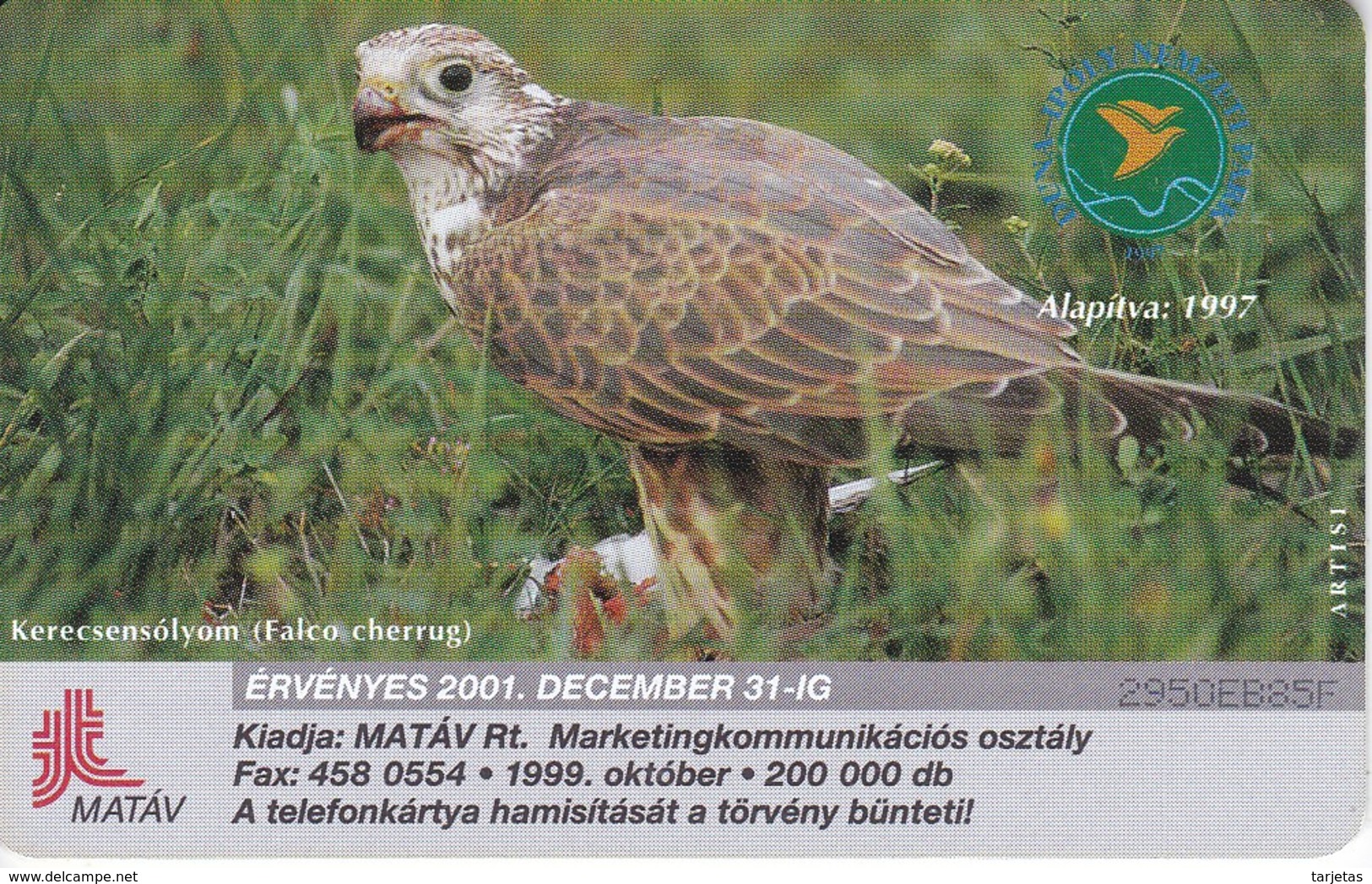 TARJETA DE HUNGRIA DE UN AGUILA (EAGLE) - Arenden & Roofvogels