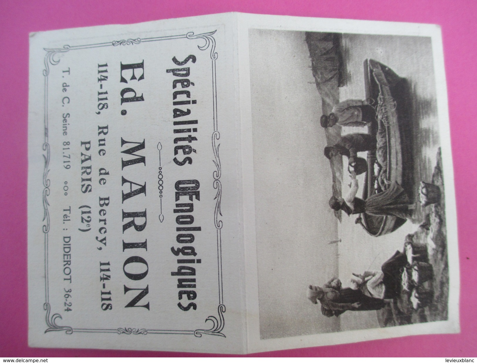 Petit Calendrier De Poche à Deux Volets/Retour De Pêche/Ed Marion/Spécialités &OElig;nologiques/Rue De Bercy/Paris/1924 - Tamaño Pequeño : 1921-40