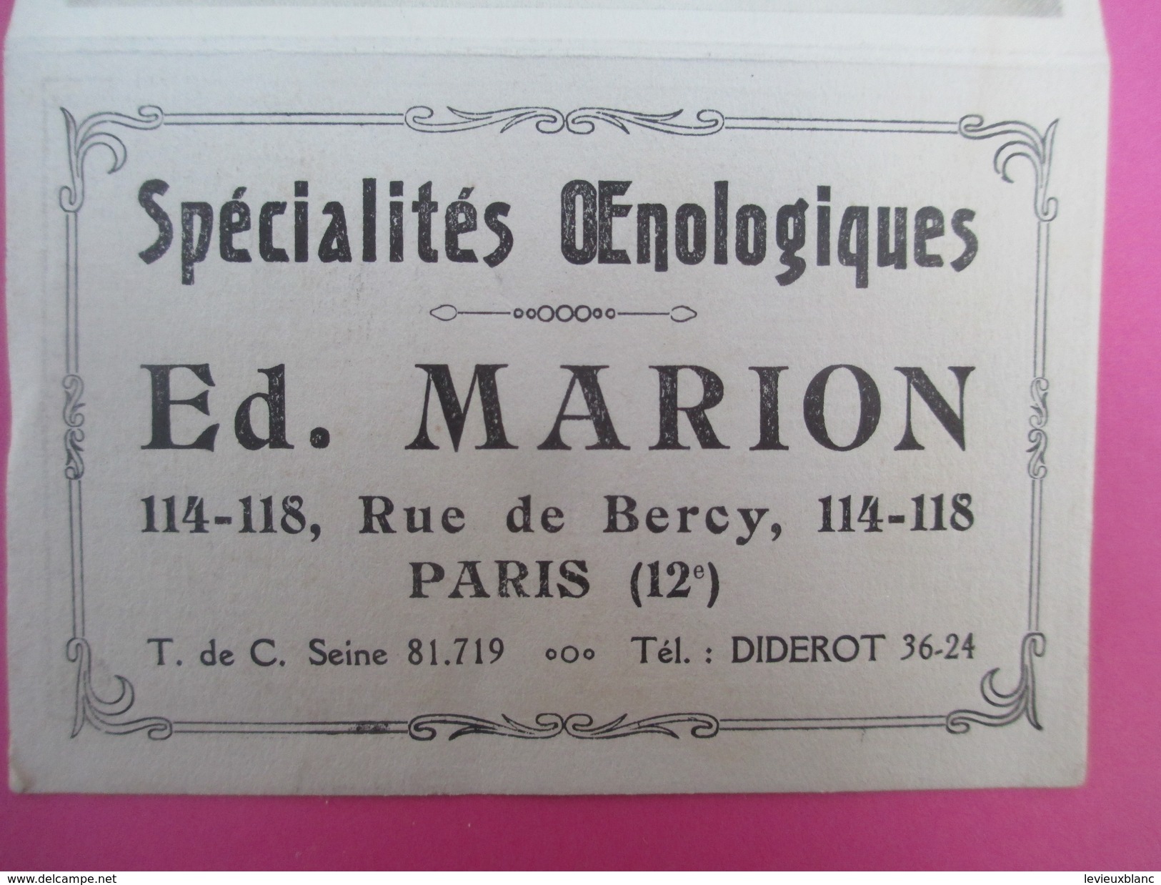 Petit Calendrier De Poche à Deux Volets/Retour De Pêche/Ed Marion/Spécialités &OElig;nologiques/Rue De Bercy/Paris/1924 - Formato Piccolo : 1921-40