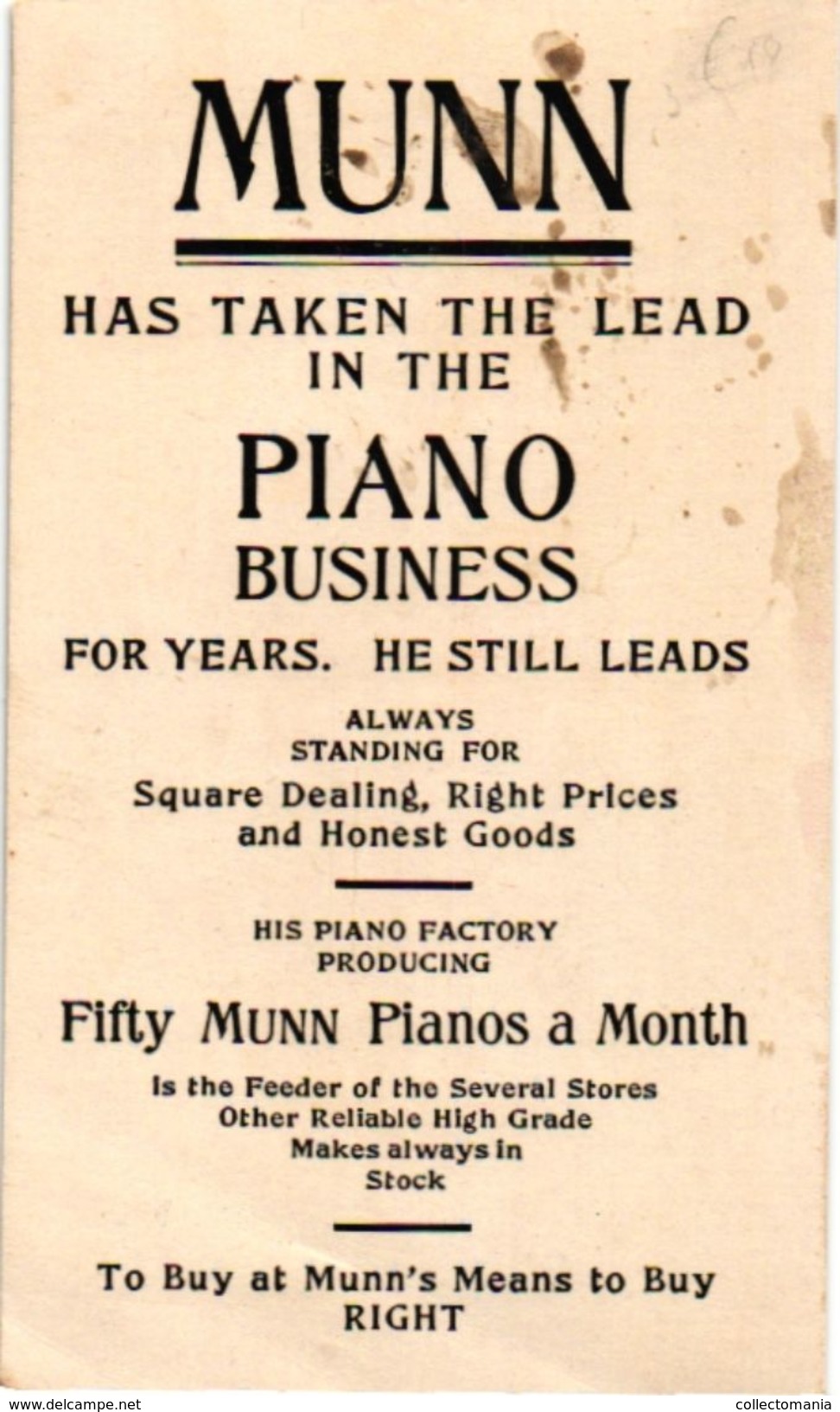 4 Trade Cards Music Munn Music C° Binghamton N.Y. Pianos  Litho Margaretville N.Y. Donovon Kipp Banjo accordion