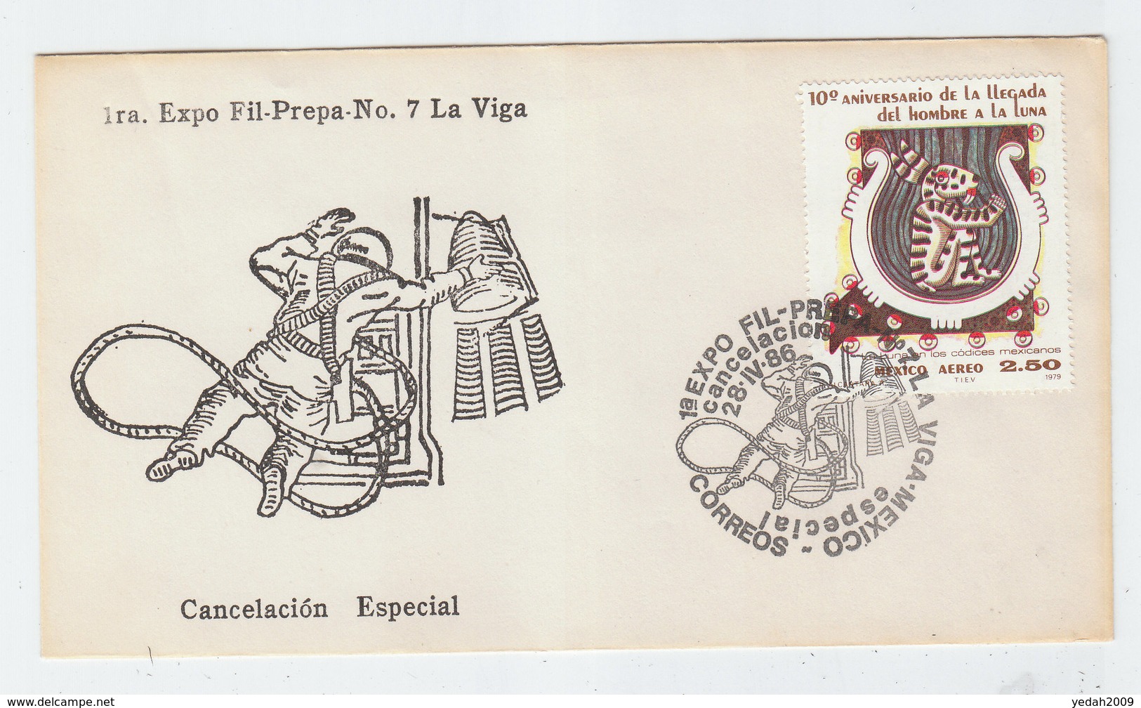 Mexico 10th ANNIVERSARY OF FIRTS MAN ON MOON FDC 1986 - North  America