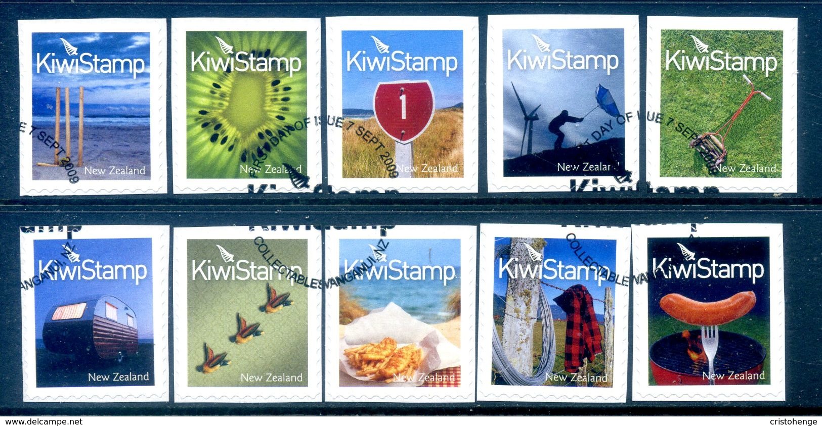 New Zealand 2009 Kiwistamps - 1st Issue Set Used (SG 3162-71) - Gebraucht