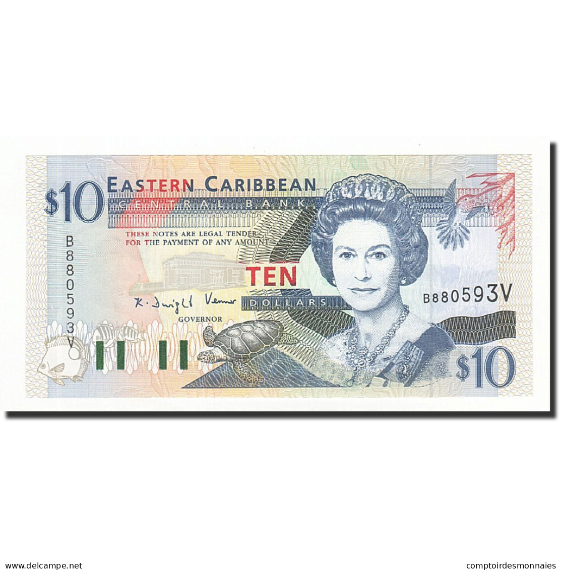 Billet, Etats Des Caraibes Orientales, 10 Dollars, Undated (1994), KM:32v, NEUF - Ostkaribik