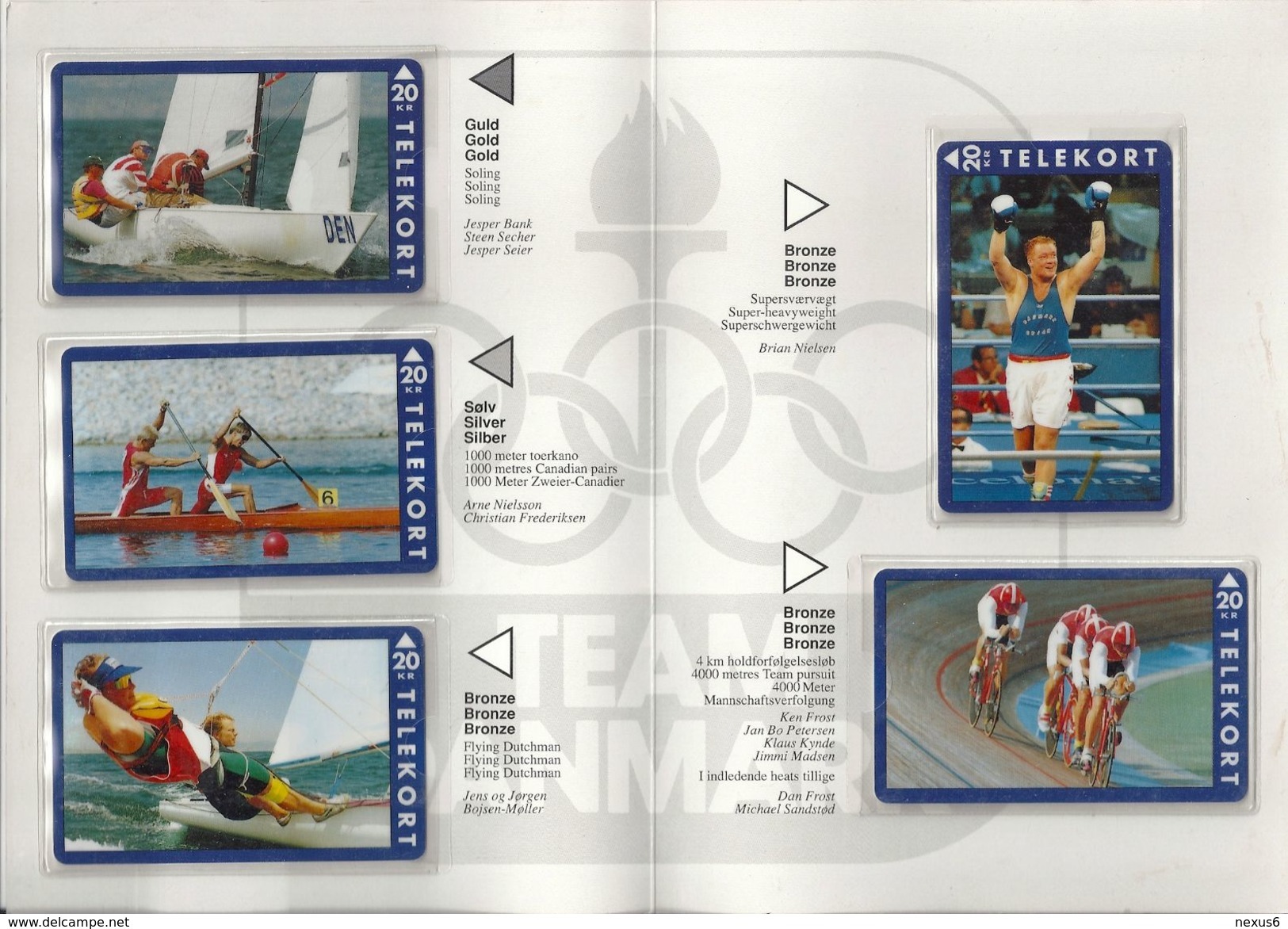 Denmark - KTAS - Barcelona 1992 Medal Winners Complete Set Of 5 - 4.000ex, Mint With Folder - Denmark