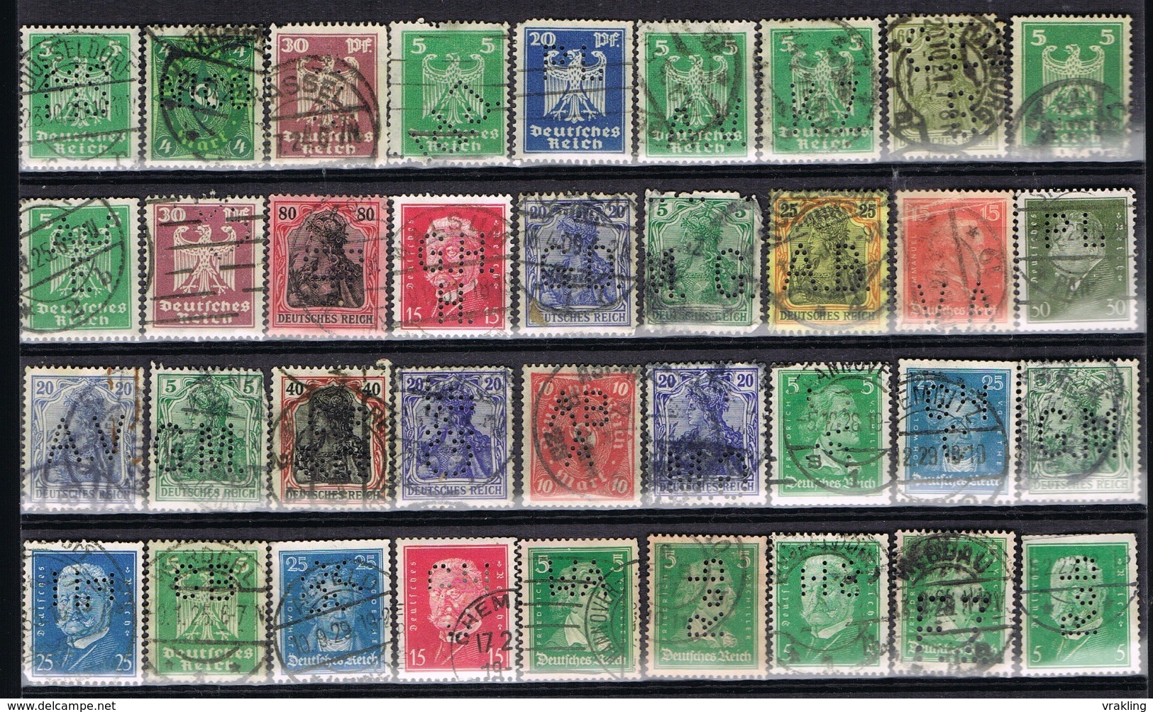 DO 5764  DUITSLAND PERFINS GESTEMPELD 36 STUKS ZIE SCANS - Perforés