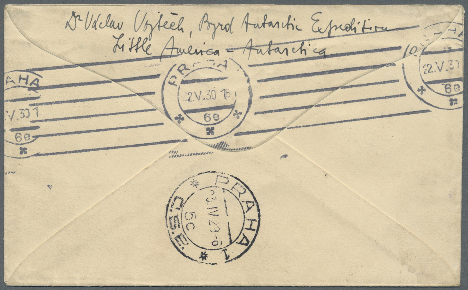 Br Thematik: Antarktis / Antarctic: First Richard E.Byrd-Expedition: 1928/1930, Official Cover "AUX BAR - CITIY OF NEW Y - Autres & Non Classés