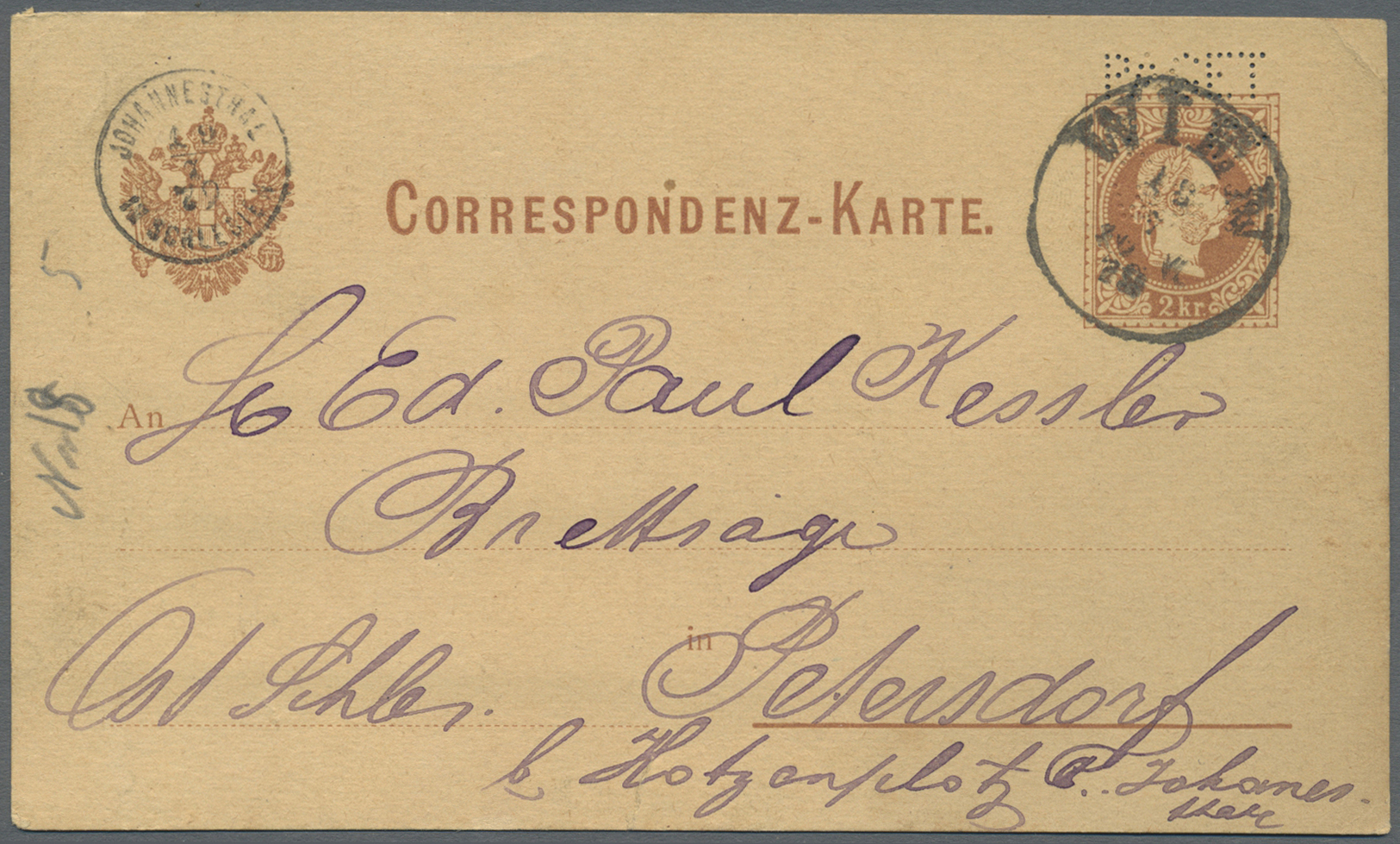GA Thematik: Anzeigenganzsachen / Advertising Postal Stationery: 1878, 2 Kr. Ganzsachenkarte Mit Werbung Der Firma PAGET - Unclassified
