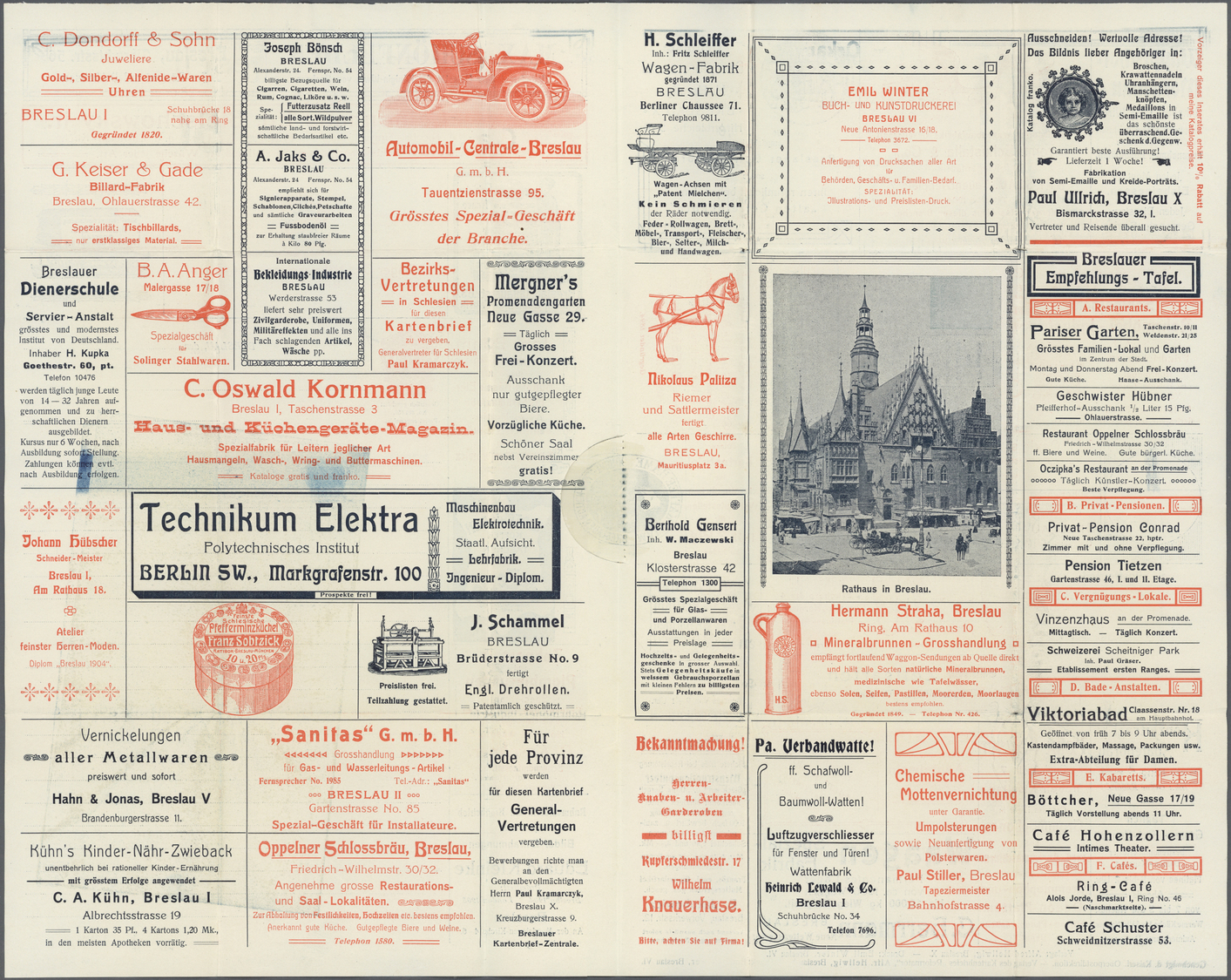 GA Thematik: Anzeigenganzsachen / Advertising Postal Stationery: 1910 (ca.), Dt. Reich. Privat-Anzeigen-Faltbrief 5 Pf G - Non Classificati