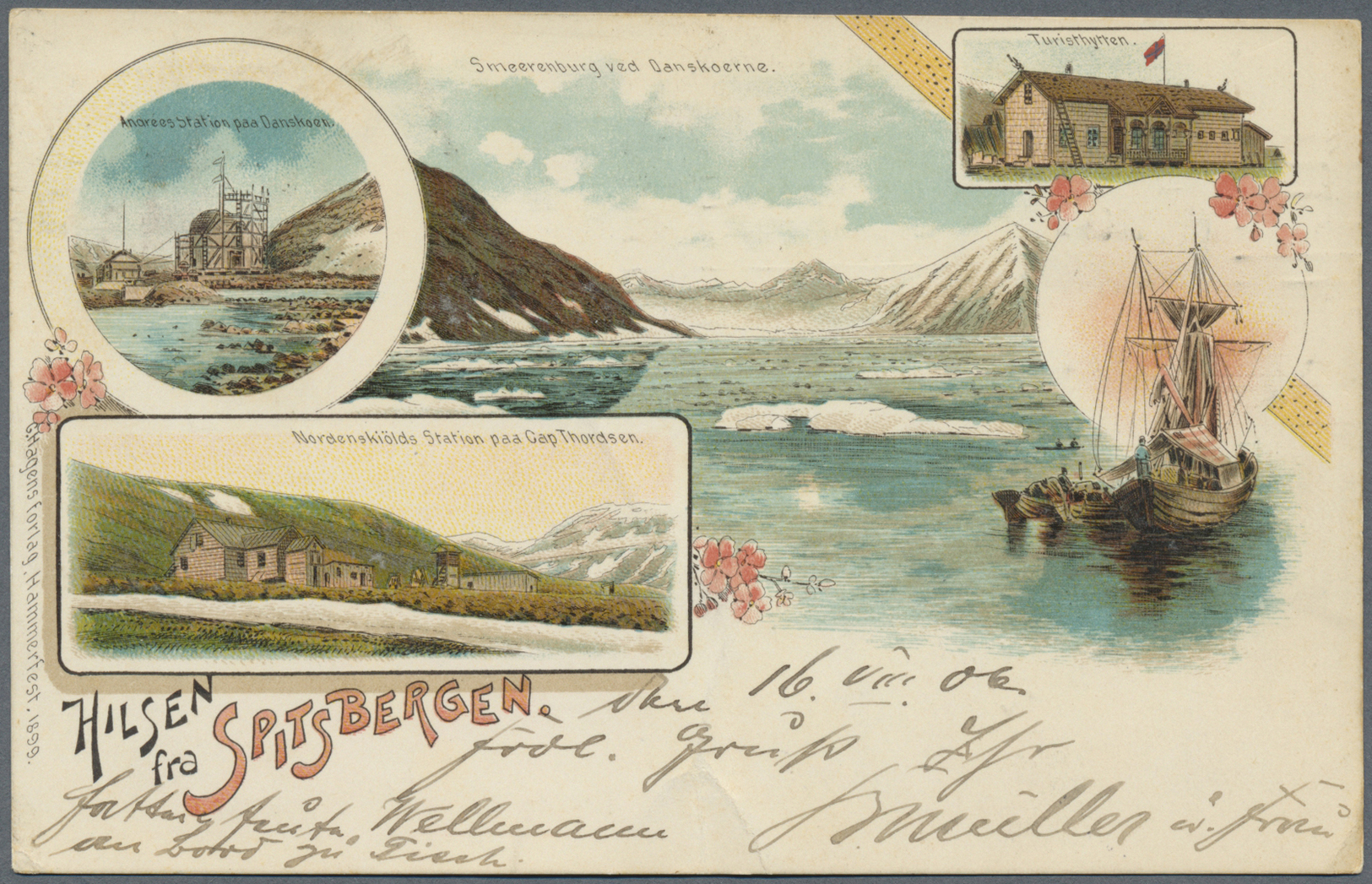 Thematik: Arktis / Arctic: 1906, SPITSBERGEN 24.VIII., Two Different Vignettes (5ö. Green "Spitsbergen" And "Polar-Post" - Altri & Non Classificati