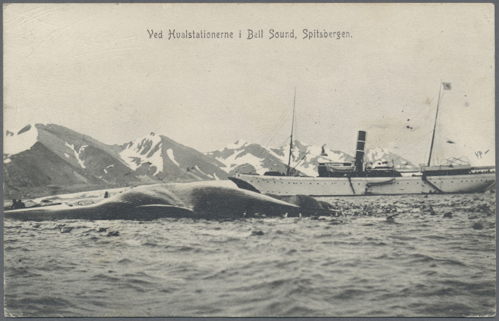 Br Thematik: Arktis / Arctic: 1910, Ansichtskarte "Walfangstation Bell Sound" Frankiert Mit 10 Öre Norwegen Und 10 Öre S - Altri & Non Classificati