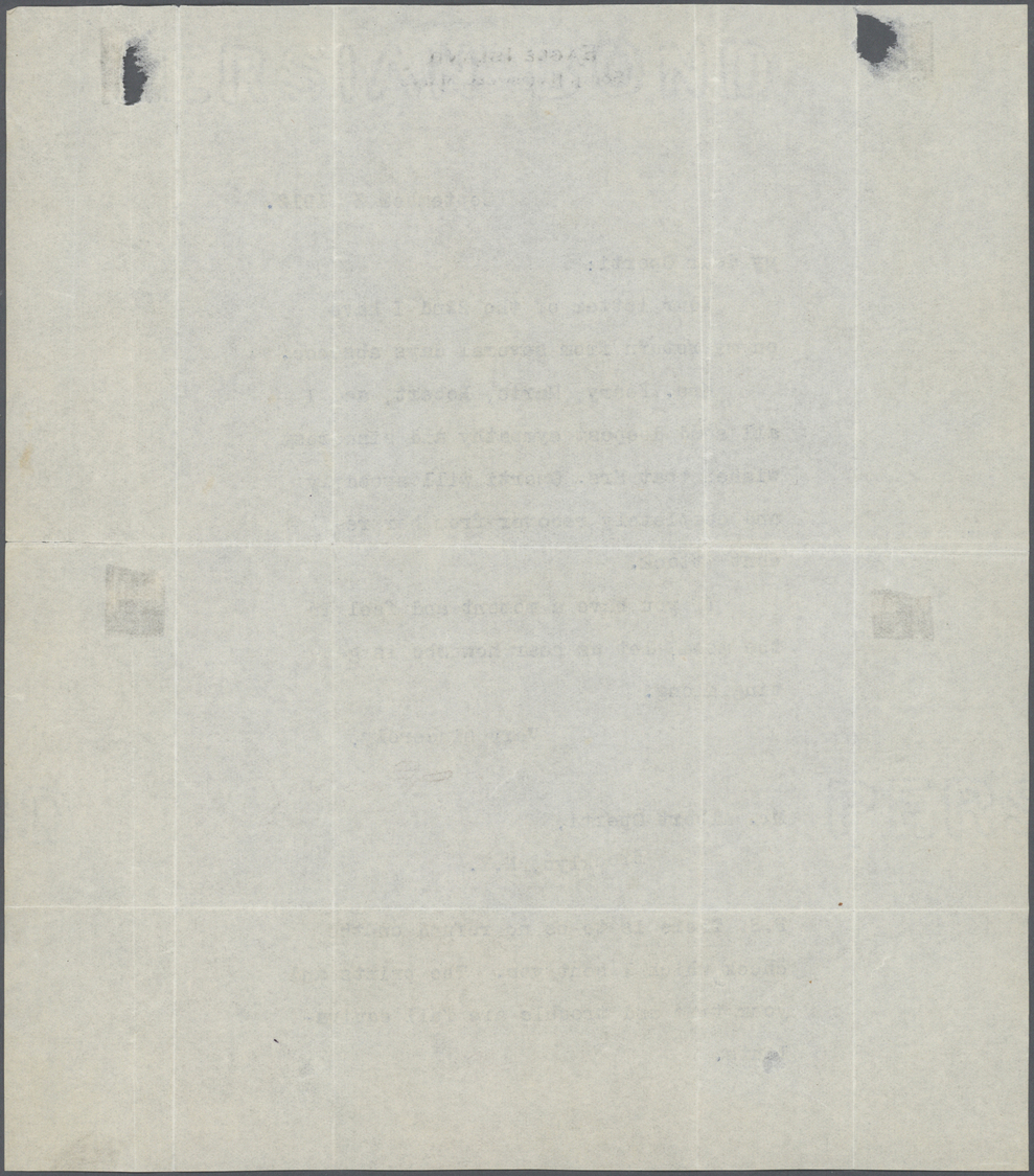 Br Thematik: Arktis / Arctic: 1912, ROBERT EDWIN PEARY, Signature On Typewritten Letter (Sept 3rd) To Mr. Albert Operti, - Altri & Non Classificati