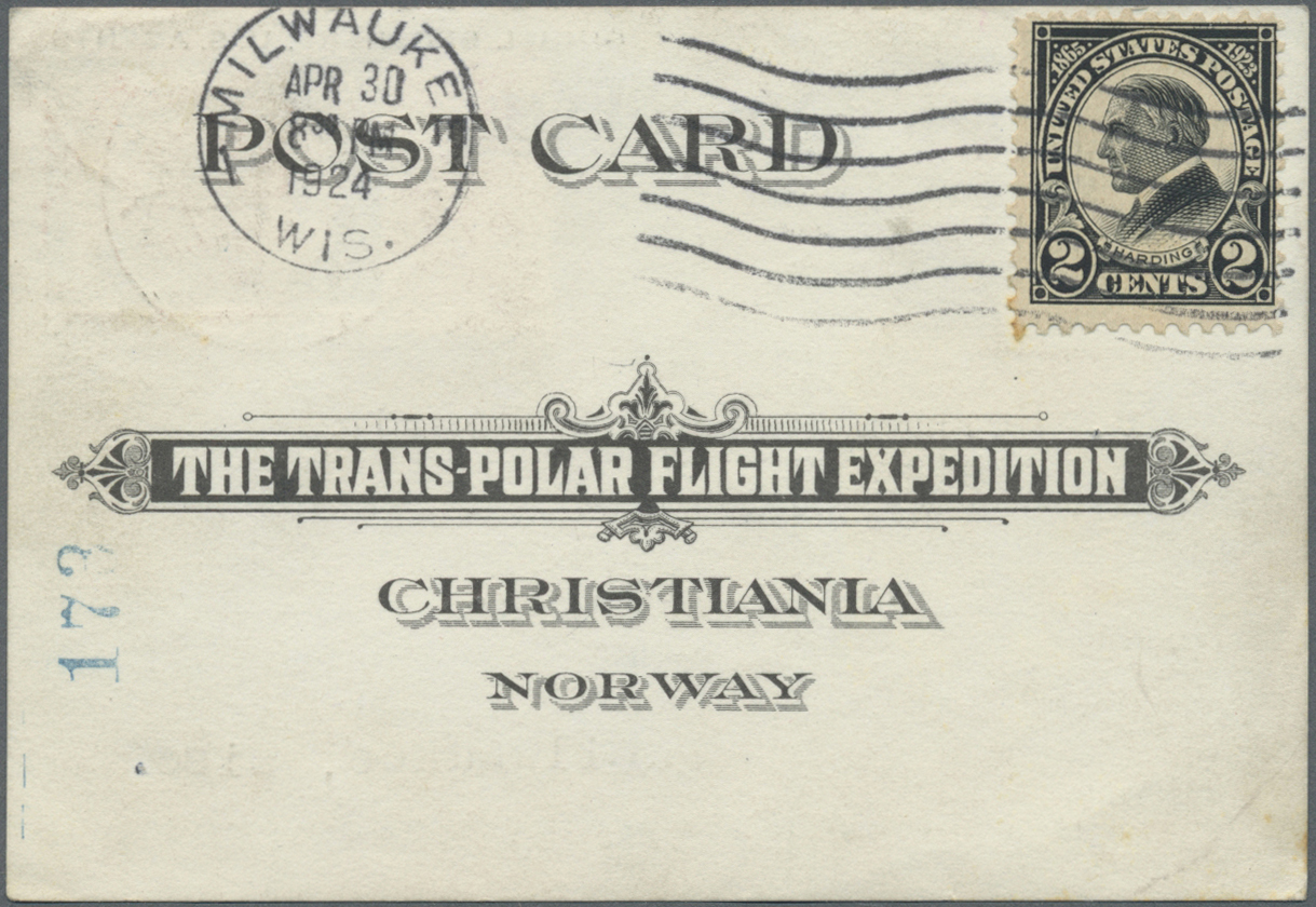 Br Thematik: Arktis / Arctic: 1924, The Trans-Polar Flight Expedition / North Pole Male: Norway 5 Oe., 25 Oe. Tied "KING - Altri & Non Classificati