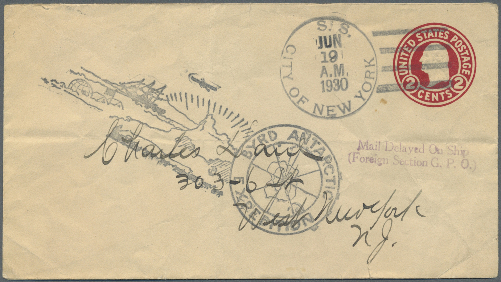 Br Thematik: Arktis & Antarktis / Arctic & Antarctic: 1930/34, Two USA-covers With Cachet "BYRD EXPEDITION" 1930 "Mail D - Altri & Non Classificati