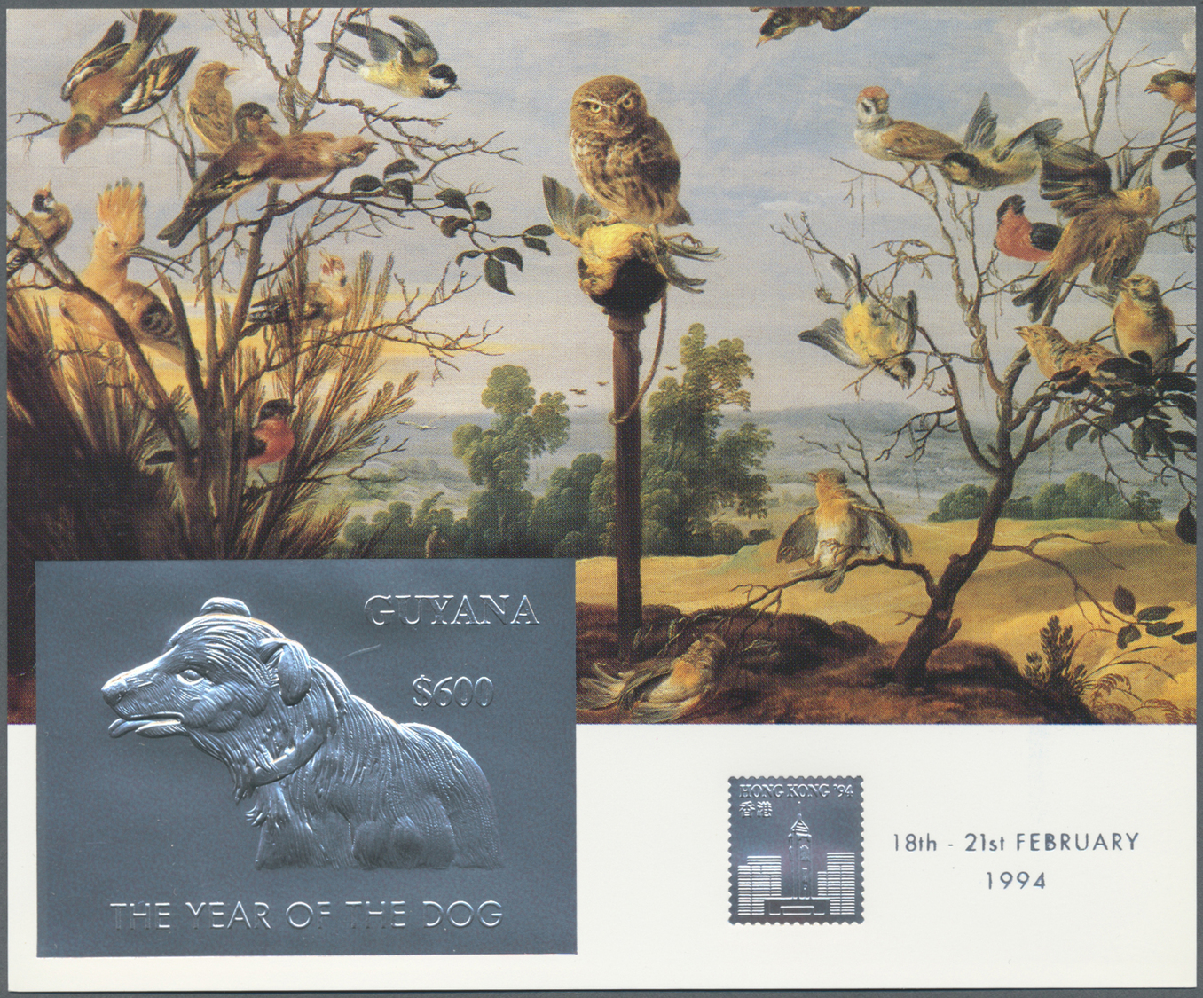 ** Thematik: Malerei, Maler / painting, painters: 1994, International Stamp Exhibition Hongkong '94 GOLD and SILVER mini