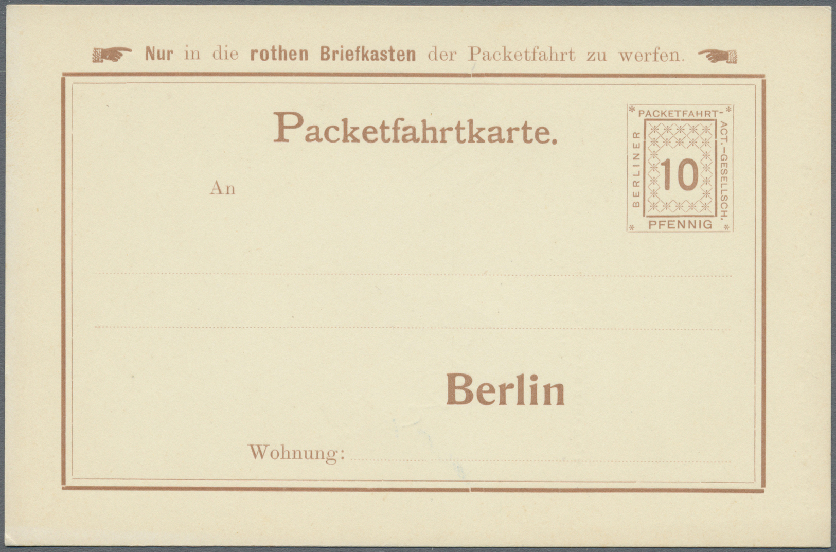 GA Thematik: Musik-Komponisten / Music-composers: 1900 (ca.), Berliner Packetfahrt. Postkarte 10 Pf Mit Rs. Porträtabbil - Musica