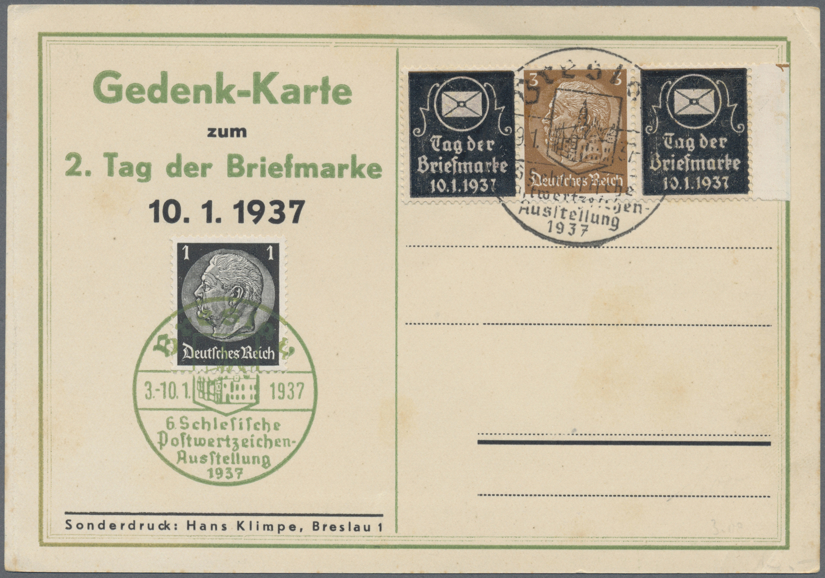 Br Thematik: Philatelie - Tag Der Briefmarke / Stamp Days: 1937, Dt. Reich. Privater Zusammendruck Zf/513/Zf Zum Tag Der - Giornata Del Francobollo