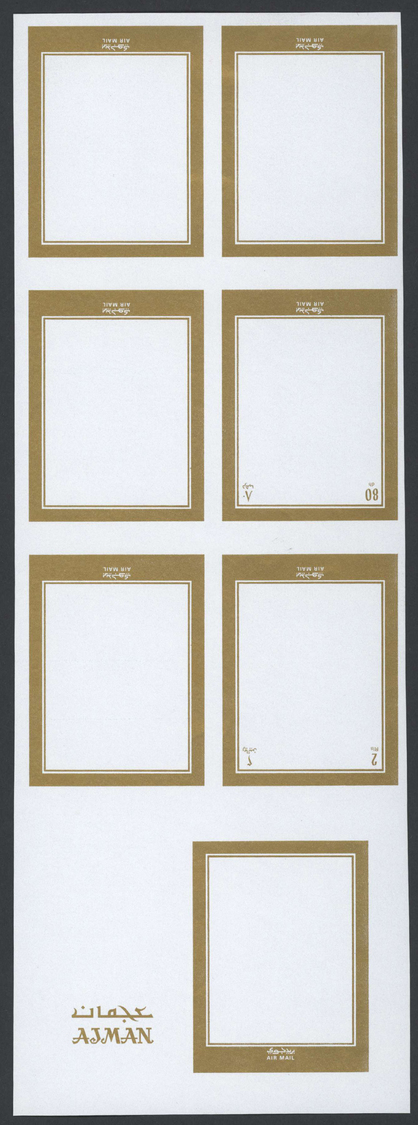 ** Thematik: Raumfahrt / Astronautics: 1970, Ajman, 9 Items, Progressive Die Proofs In Blocks Of 7 For The Issue APOLLO - Altri & Non Classificati