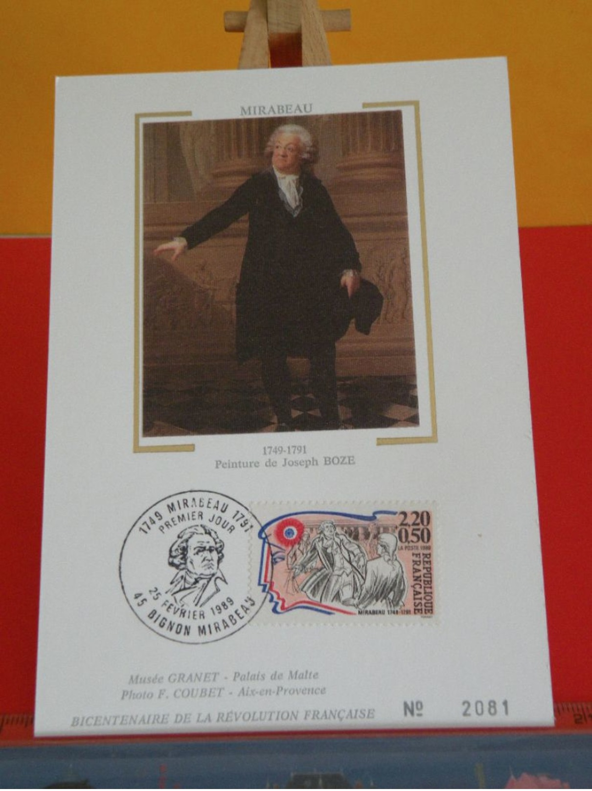 Coté 3&euro; > Bicentenaire De La Révolution Française > Mirabeau - 25.2.1989 - 45 Bignon Mirabeau - FDC 1er Jour > C - 1980-1989