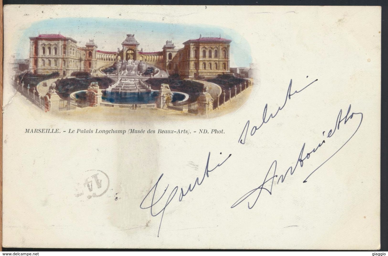 °°° 7288 - FRANCE - 13 - MARSEILLE - LE PALAIS LONGCHAMP MUSEE - 1900 With Stamps °°° - Museen