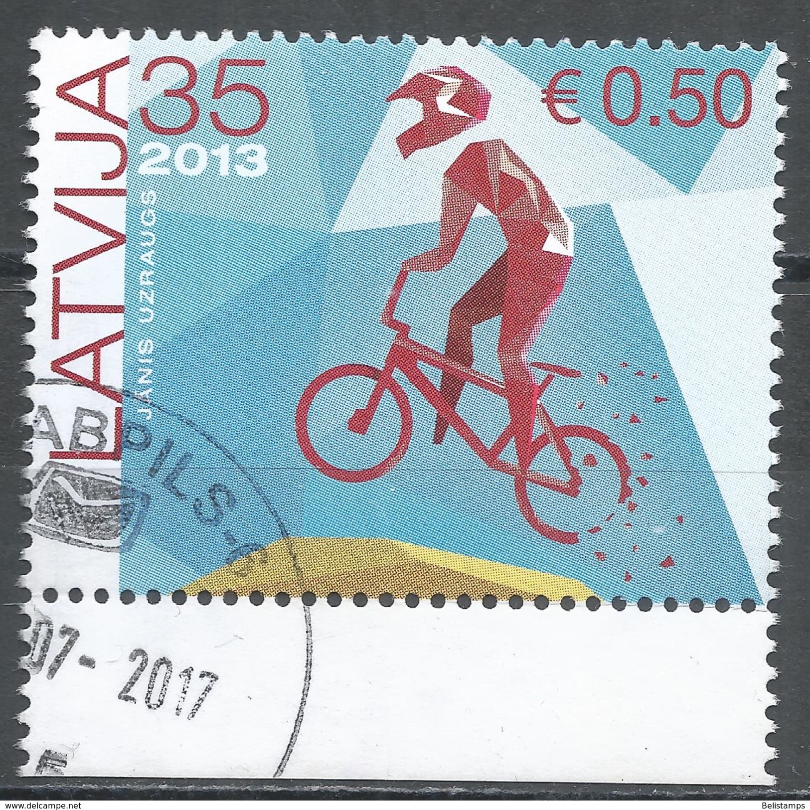 Latvia 2013. Scott #827 (U) Janis Uzraugs, Cyclist * - Lettonie