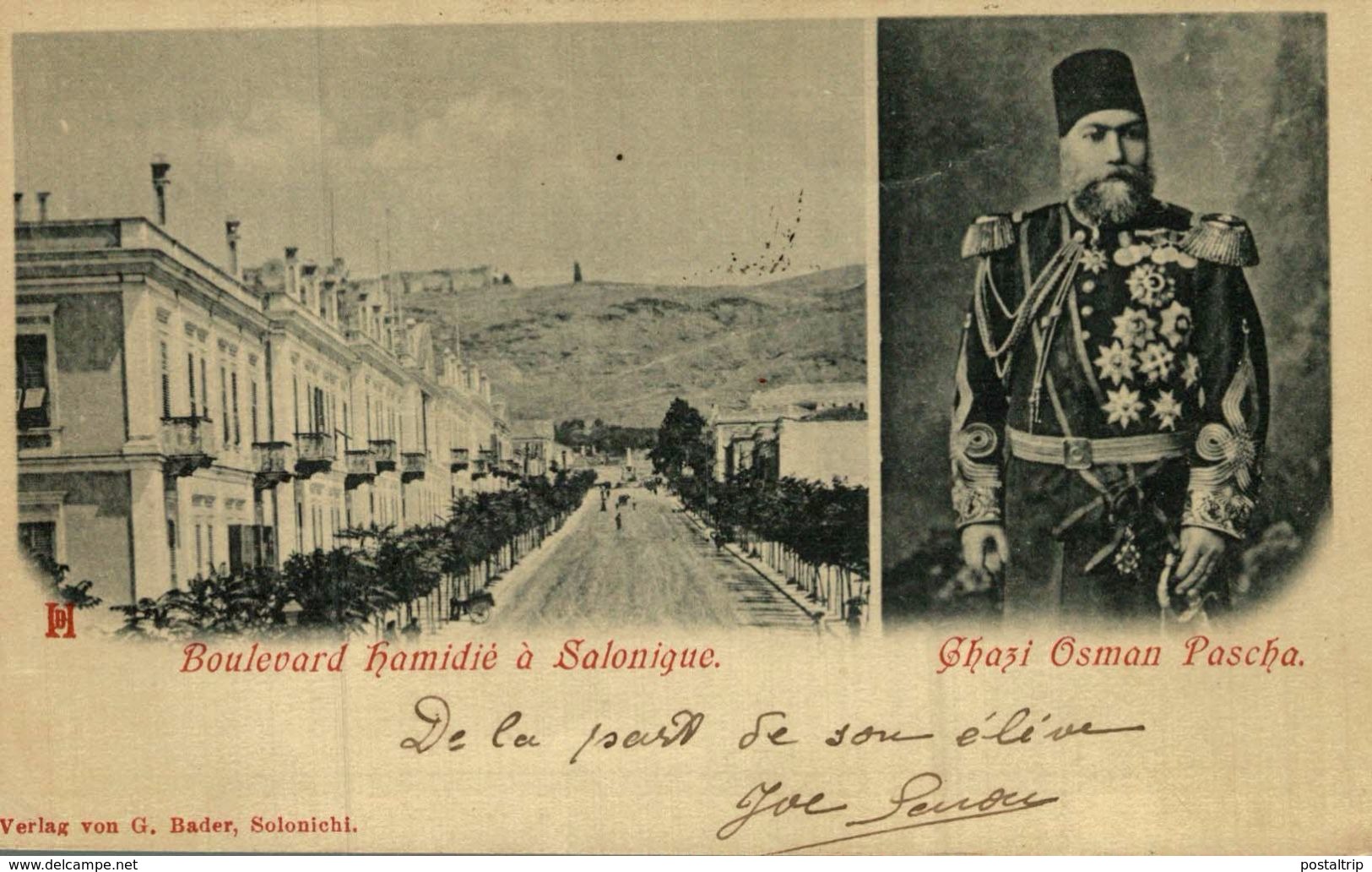 BOULEVARD HAMIDIE A SALONIQUE / GHAZI OSMAN PASCHA ¡¡2/09/1899!! - Grecia