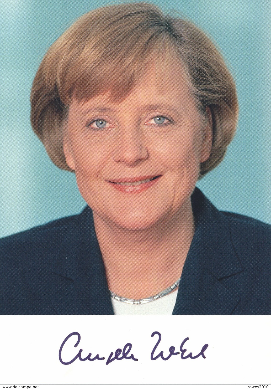 AK Angela Merkel Mit Autogramm Und Lebenslauf - Femmes Célèbres