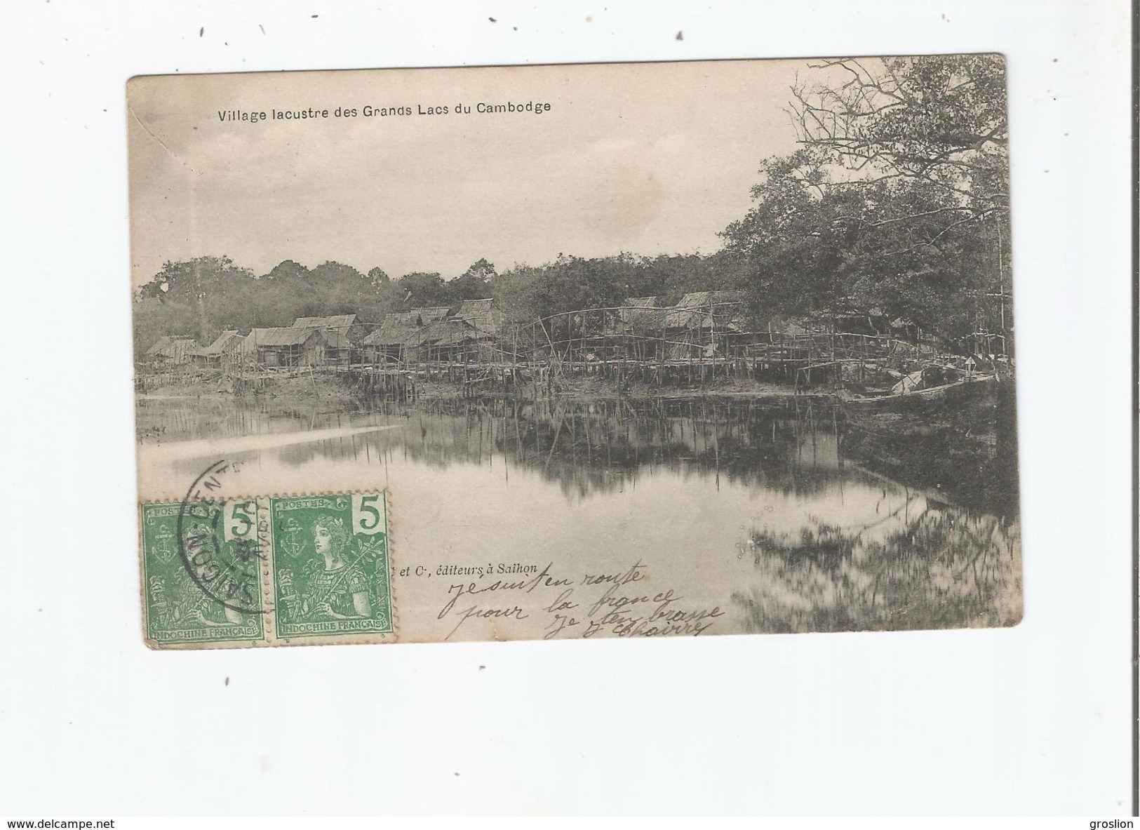 VILLAGE LACUSTRE DES GRANDS LACS DU CAMBODGE 1905 - Cambodge