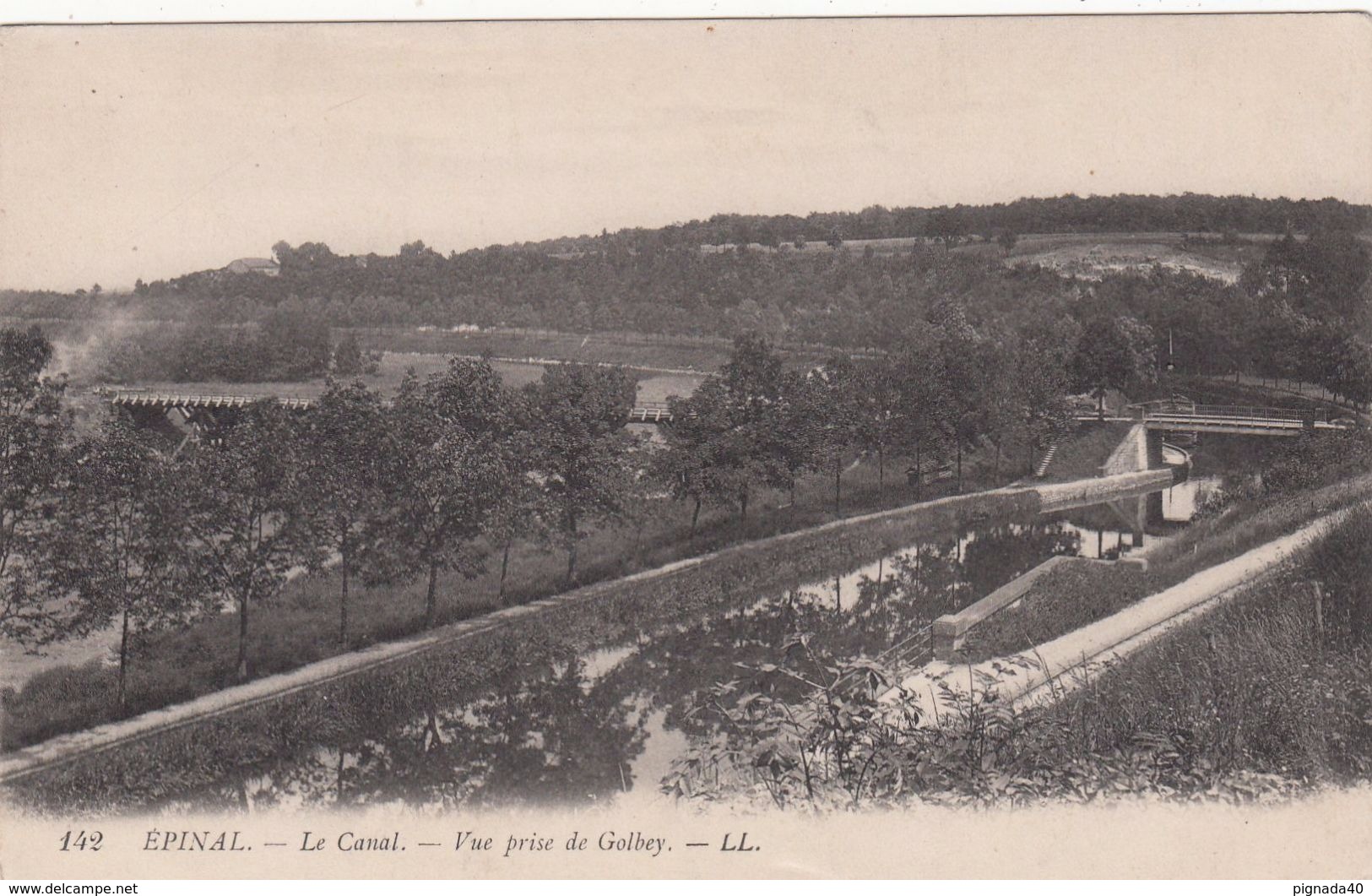 Cp , 88 , ÉPINAL , Le Canal , Vue Prise De Golbey - Epinal