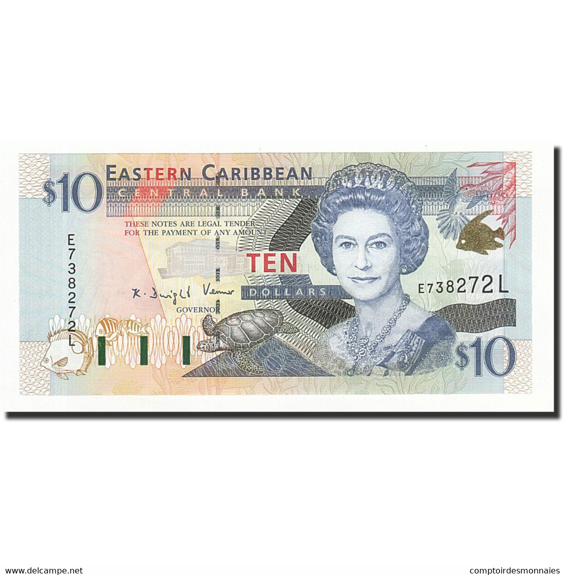 Billet, Etats Des Caraibes Orientales, 10 Dollars, Undated (2000), KM:38l, NEUF - Caraïbes Orientales