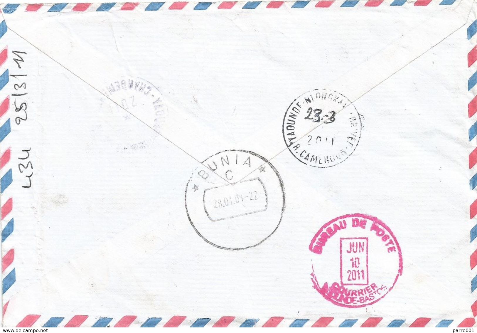 RDC DRC Congo 2011 Bunia Code Letter C Meter FRAMA A27 Registered Cover. Rare - Covers