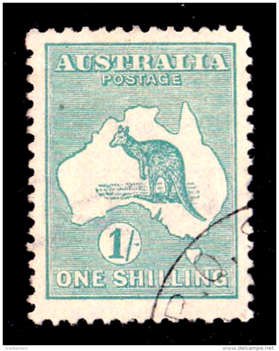 Australia 1920 Kangaroo 1s Blue-Green 3rd Wmk SIDEWAYS Die II B Used - - Used Stamps