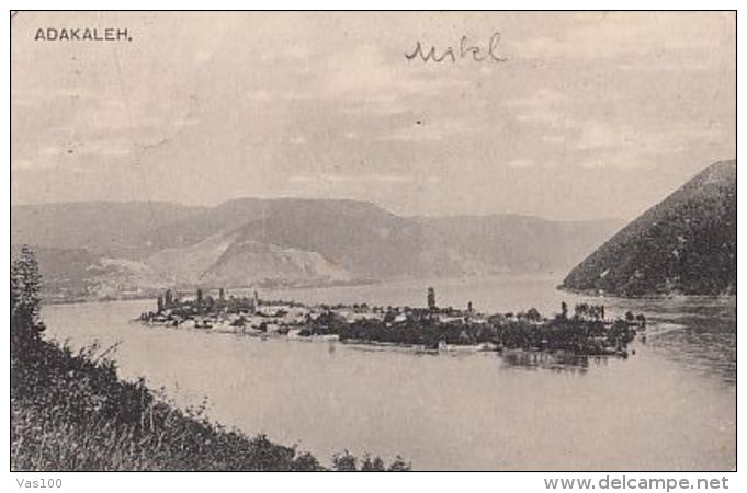 CPA ADA KALEH DANUBE ISLAND, SUBMERGED FOR THE IRON GATES WATER POWER PLANT, PANORAMA - Romania