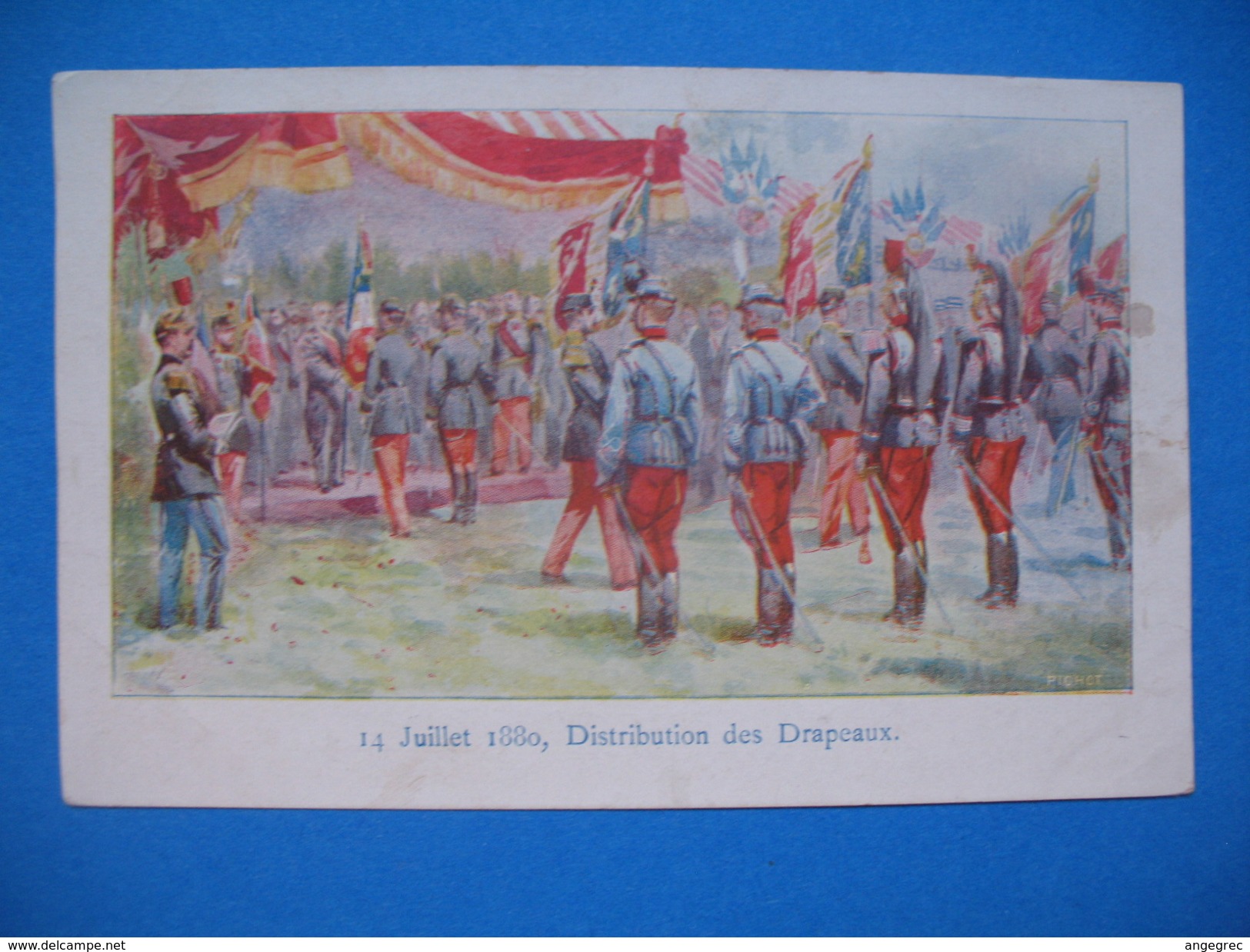 CPA  14 Juillet 1880 , Distribution Des Drapeaux  Voyagé - History