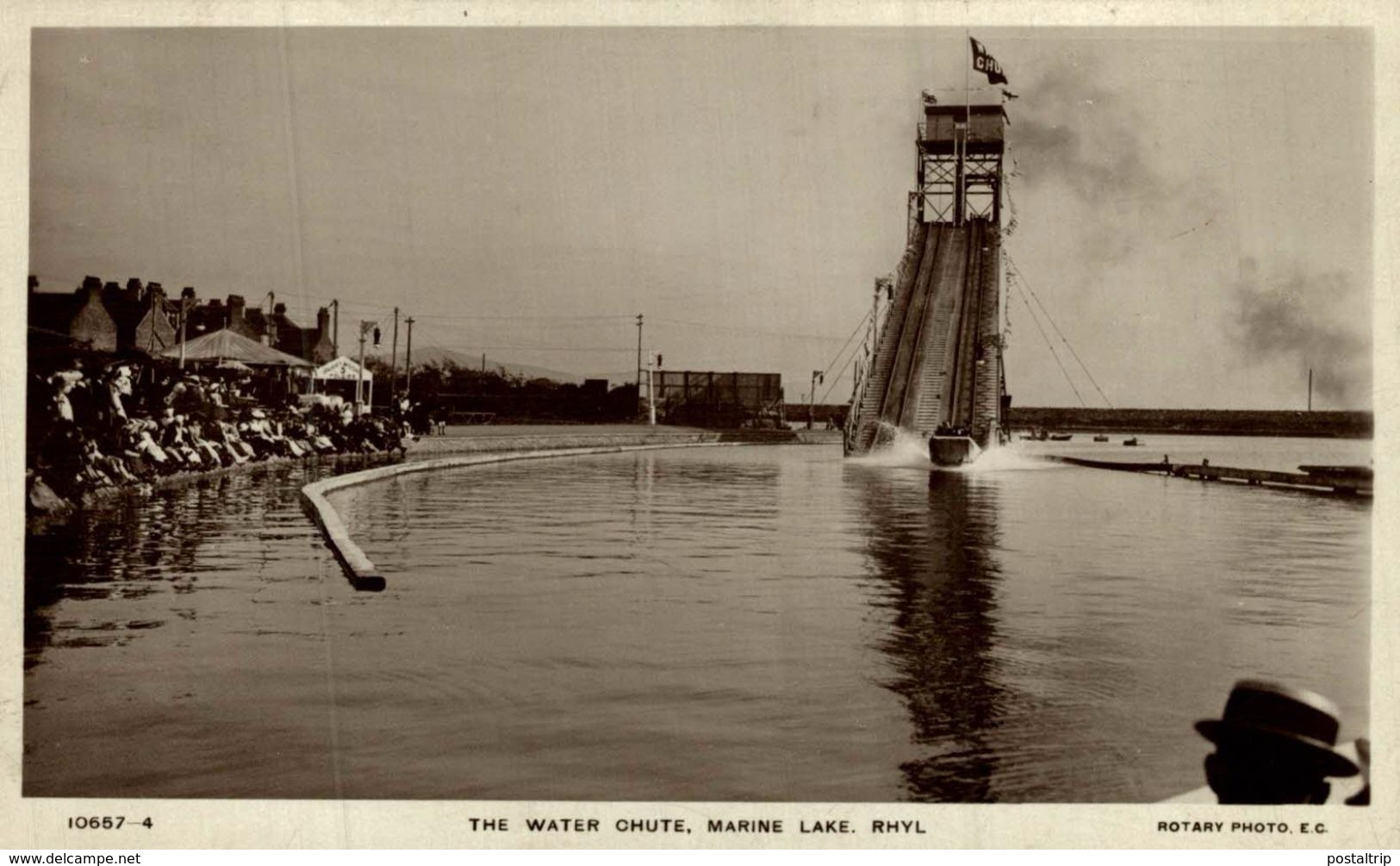 RHYL. THE WATER CHUTE, MARINE LAKE. - REAL PHOTO - Flintshire