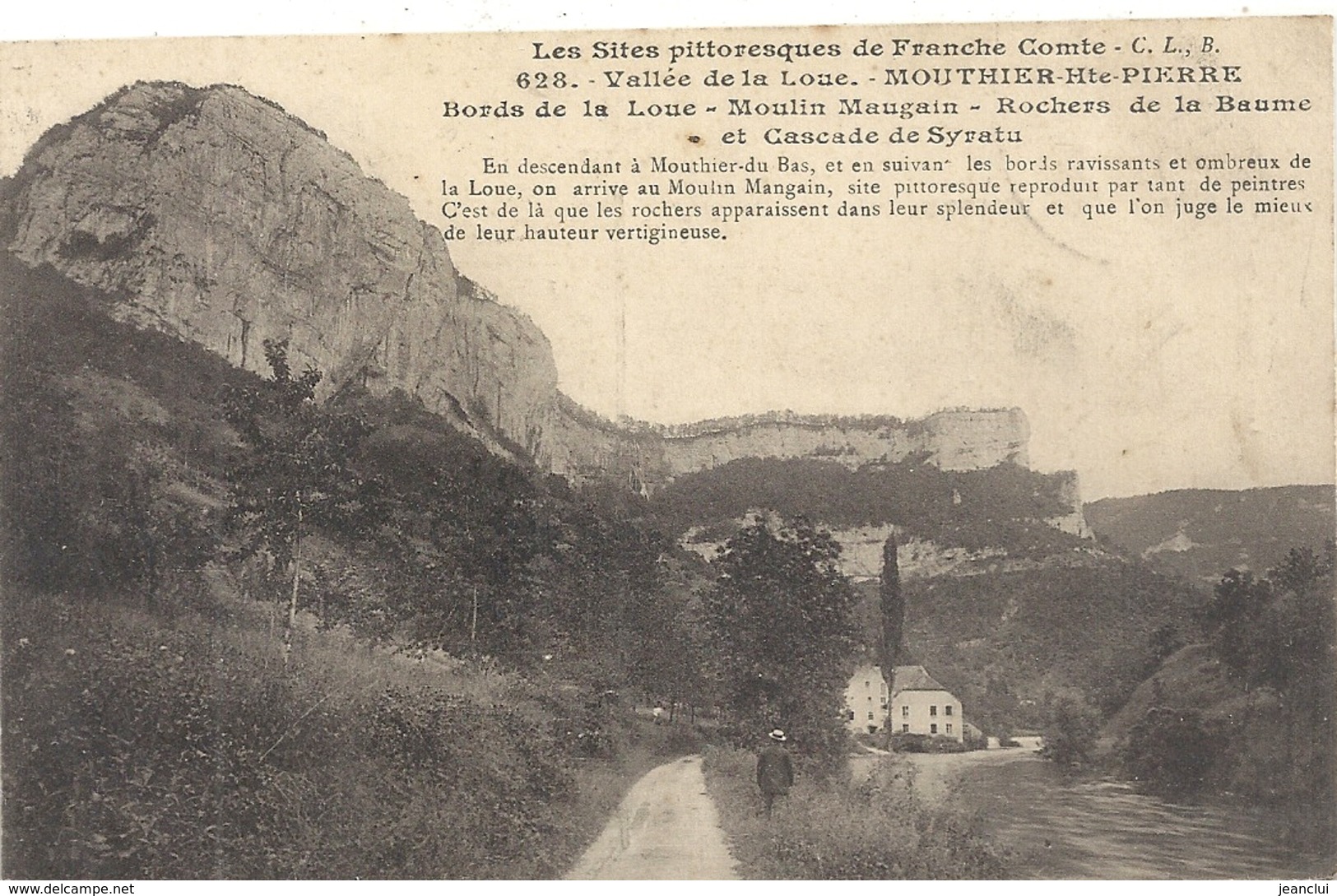 628.MOUTHIER-HAUTE-PIERRE. BORDS DU DOUBS. MOULIN MAUGAIN . ROCHERS DE LA BAUME ET CASCADE DE SYRATU .1914 - Sonstige & Ohne Zuordnung