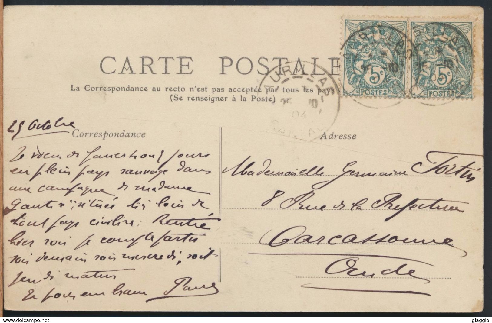 °°° 7303 - FRANCE - 15 - CARLAT - LE PUY MARY - VU DU COL DE CERE - 1904 With Stamps °°° - Carlat