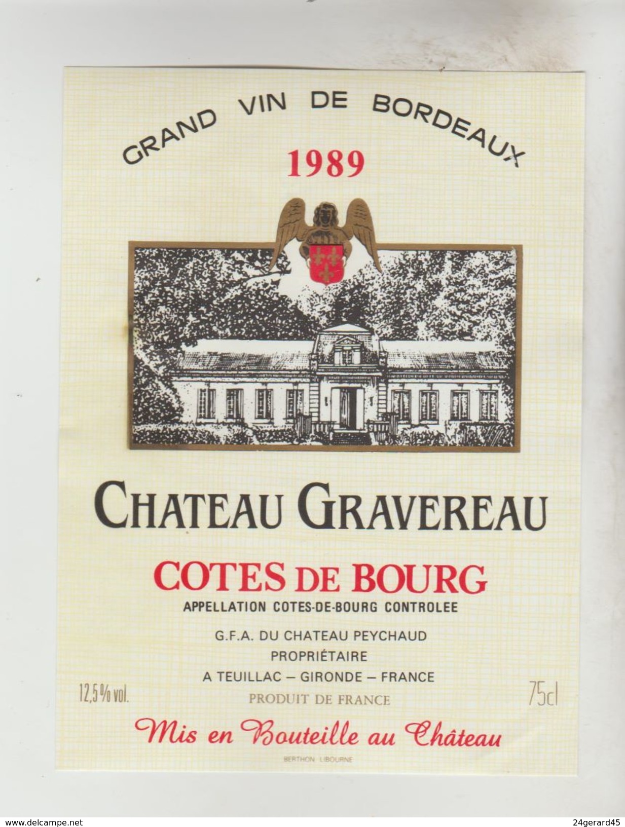 OENOGRAPHIE 3 ETIQUETTES VINS BORDEAUX APPELLATION COTES DE BOURG Châteaux Gravereau 89, L'Ebraude 79, Haut Mousseau 89 - Bordeaux