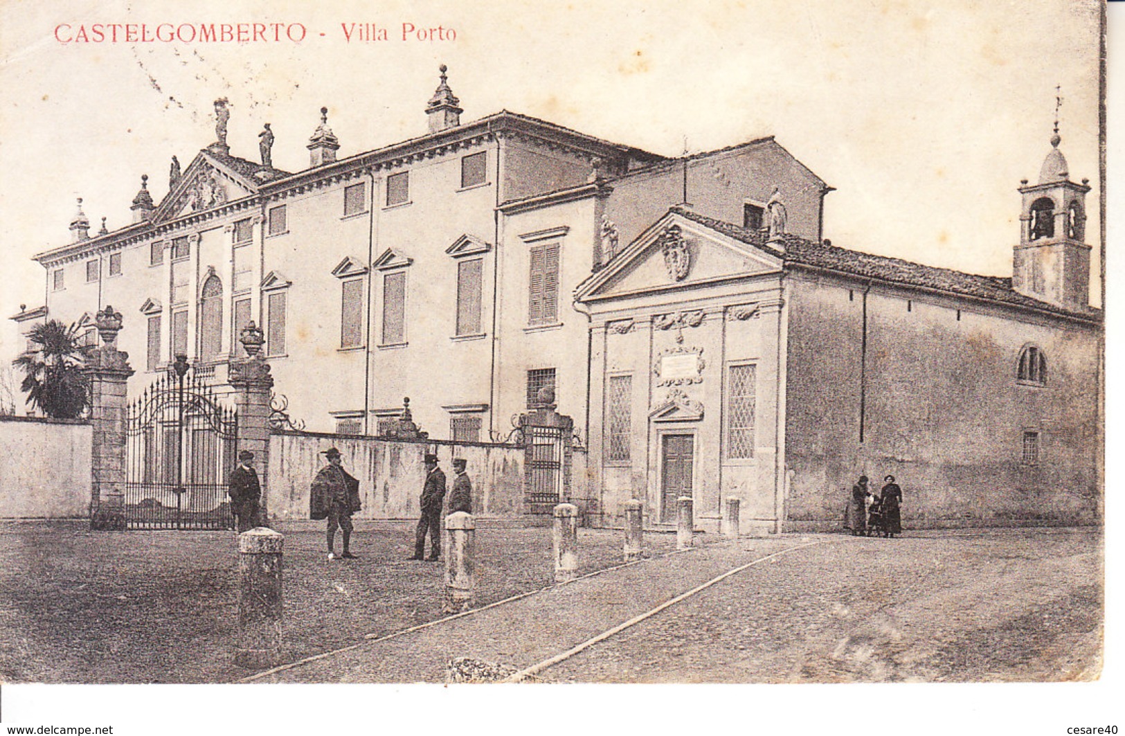 CASTEL GOMBERTO (vicenza) - Villa Porto, Animata, Viag. 1918 - 2017,2- 61 - Autres & Non Classés