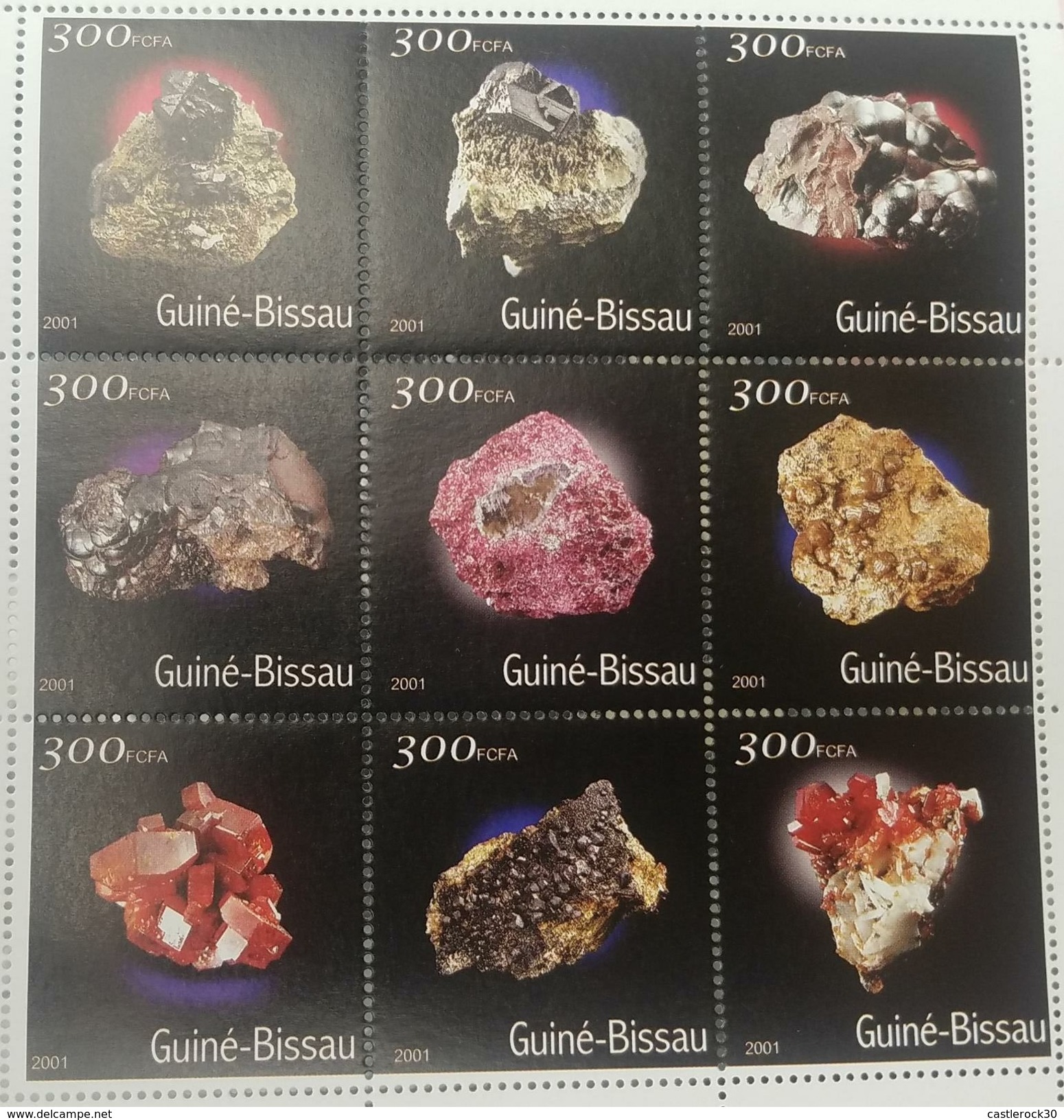 O) 2001 GUINEA BISSAU, MINERALOGY - MINERAL - NATURALLY OCCURRING CHEMICAL COMPOUND, MINI SHEET MNH - Guinea-Bissau