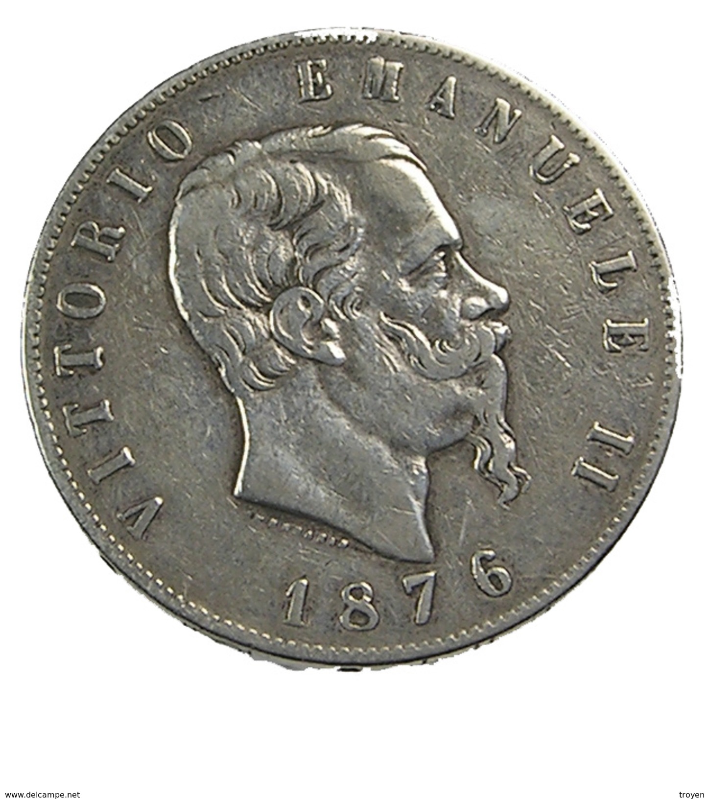 5 Lires - Italie - 1876 - Argent - TB+ - - 1861-1878 : Victor Emmanuel II