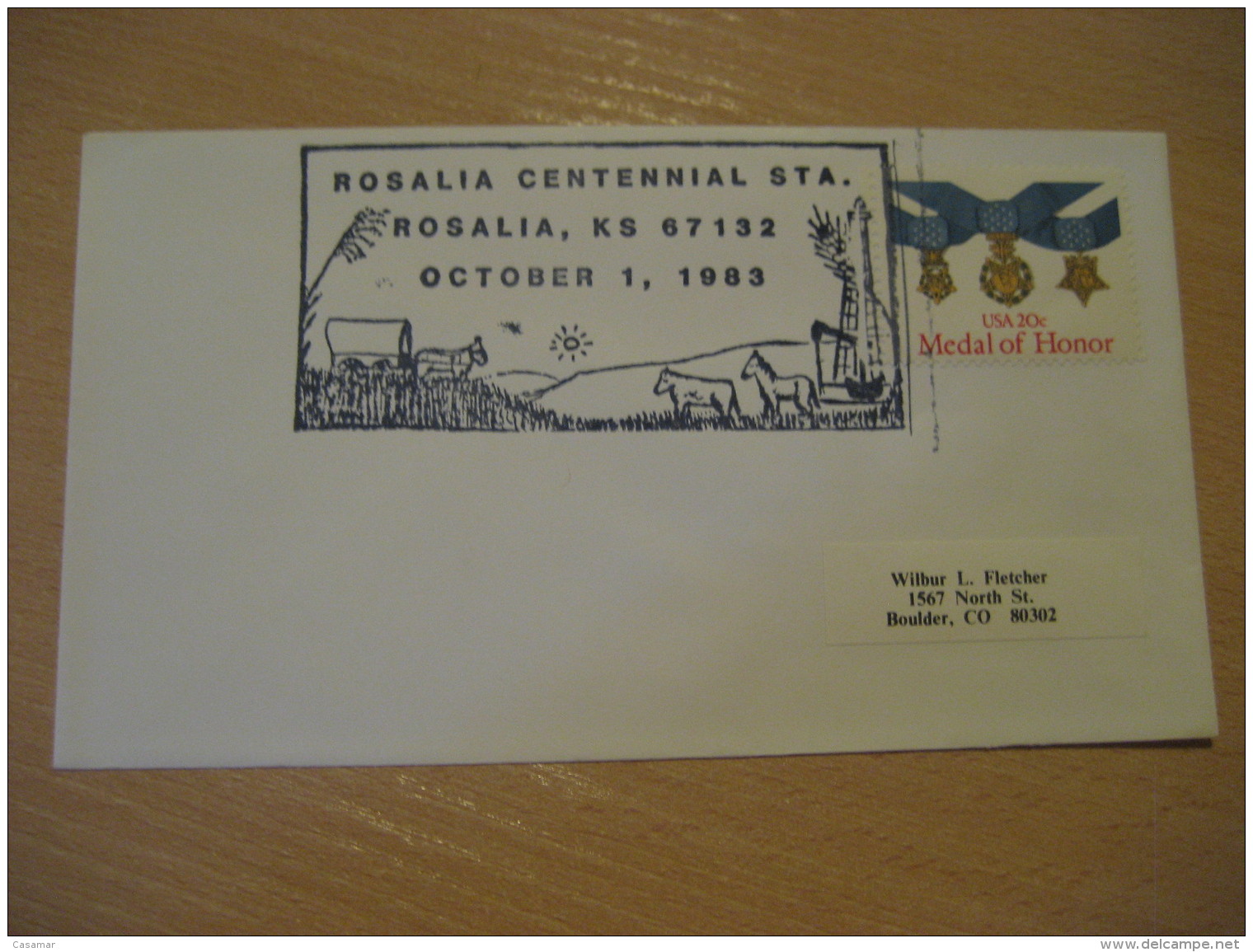 Stagecoach ROSALIA 1983 Cancel Cover USA Donkey Donkeys Horse - Burros Y Asnos