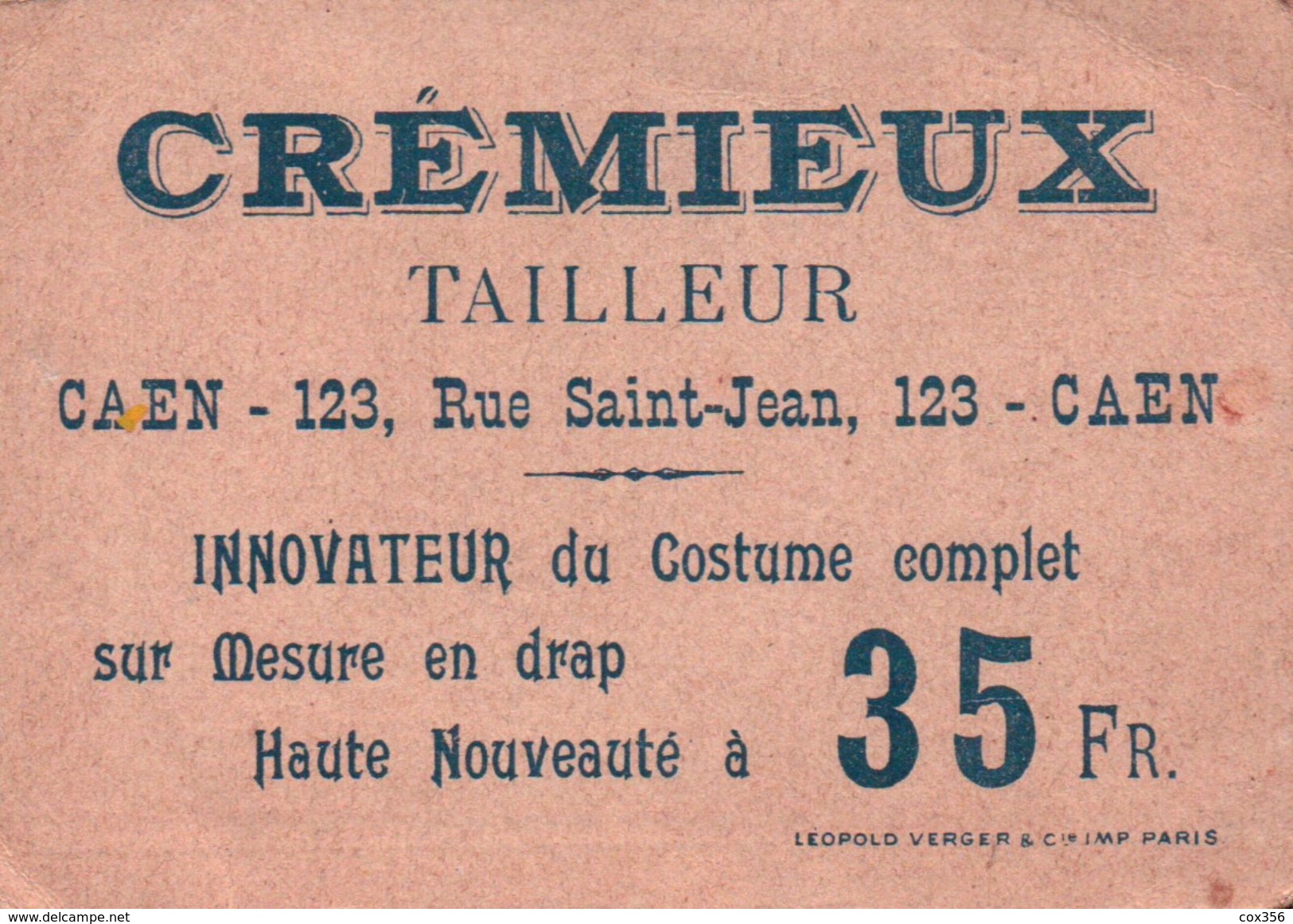 CHROMOS . CREMIEUX Tailleur à CAEN 14