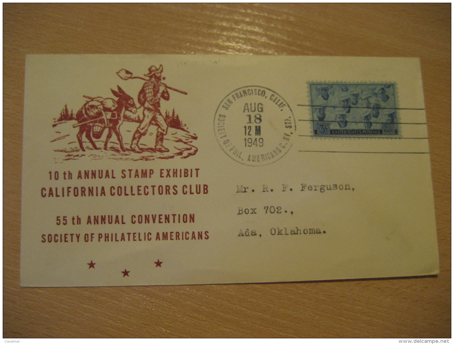 SAN FRANCISCO 1949 Cancel Cover USA Donkey Donkeys Horse - Burros Y Asnos