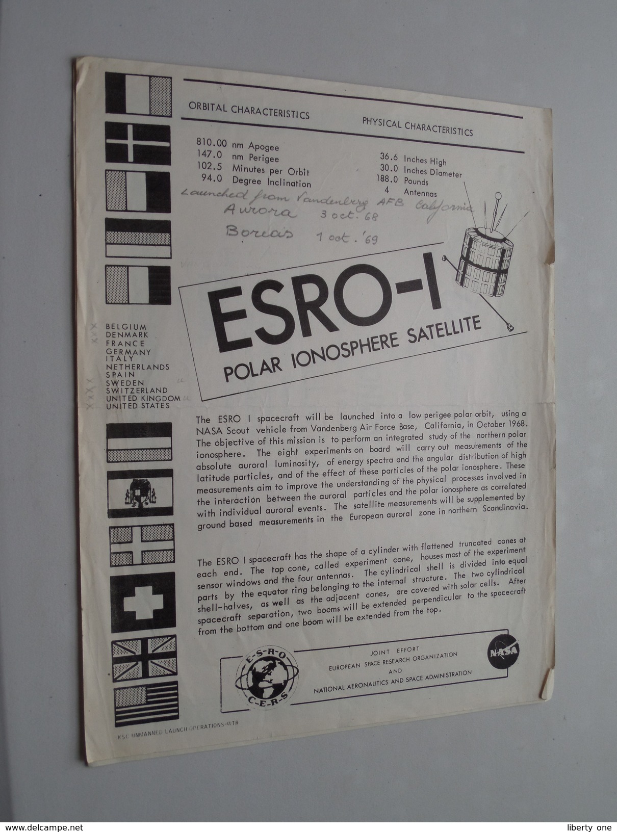 ESRO 1 ( Aurora ) SPACE SATELLITE Anno 1968 : Great Lot ( OERLIKON - CONTRAVES Zürich + Anniversary Celebration 1993 ) !