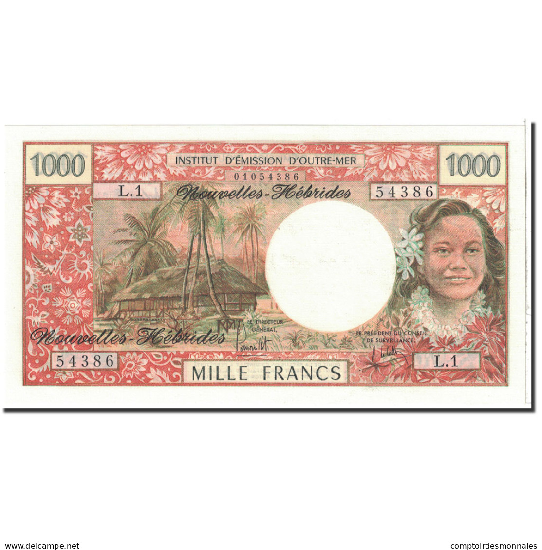 Billet, New Hebrides, 1000 Francs, 1975, Undated, KM:20b, NEUF - Vanuatu