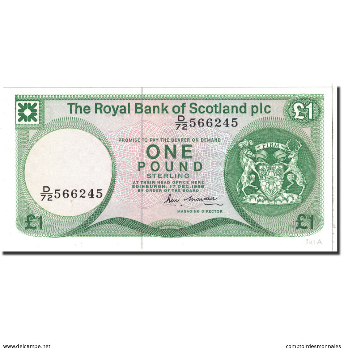 Billet, Scotland, 1 Pound, 1986, 1986-12-17, KM:341Ab, NEUF - 1 Pond