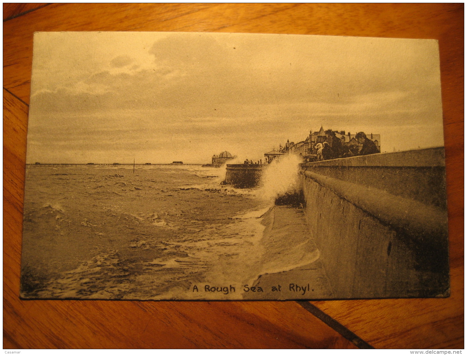 A Rough Sea At RHYL Rochdale 1914 Cancel Post Card Flintshire Wales UK GB - Flintshire