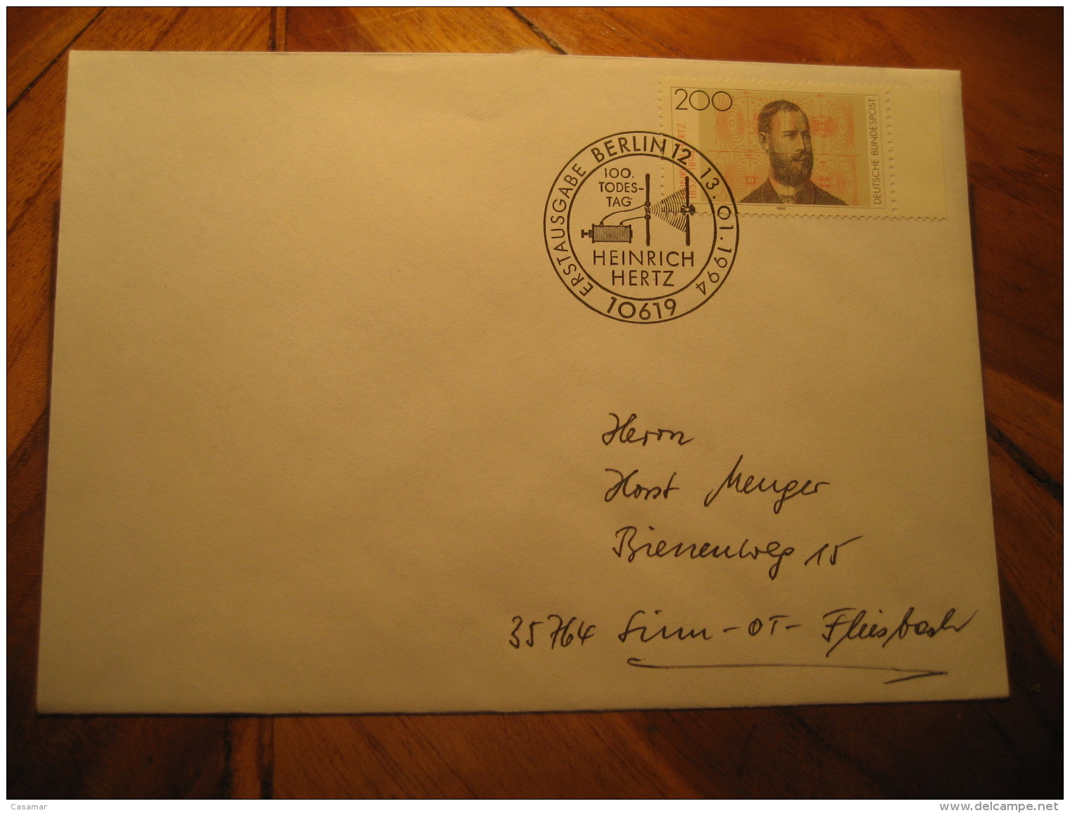 HEINRICH HERTZ PHYSICS Science Berlin 1994 Cancel Cover GERMANY - Physik