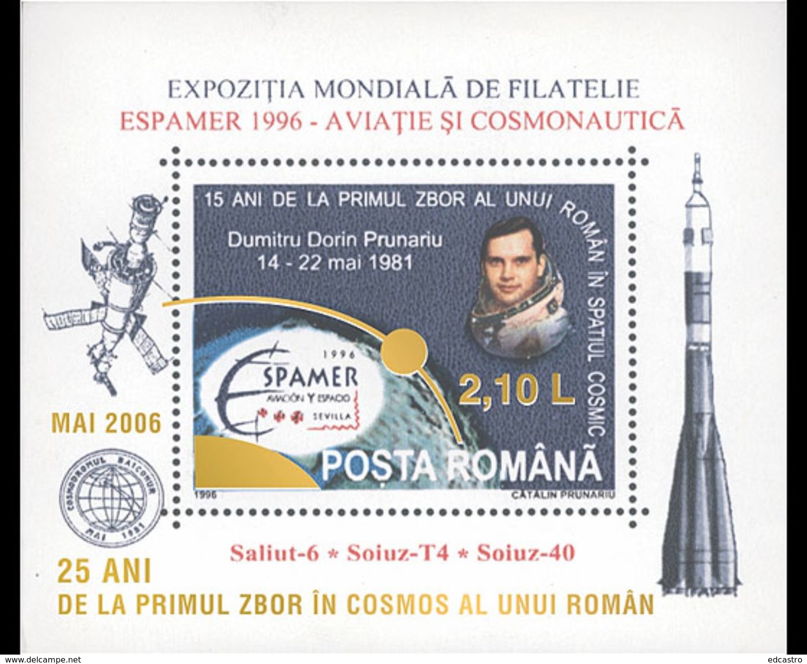 ROMANIA 2006 25 Years Since The First Flight Of A Romanian In The Cosmos (Gold Foiling) - Europe